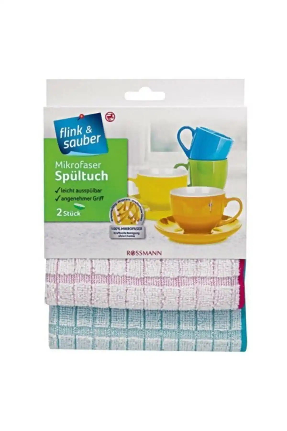 Flink ve Sauber Mikrofiber Mutfak Bezi Durula 2'li: Yüksek Emicilik ve Dayanıklılık Özellikleriyle Pratik Temizlik Çözümü