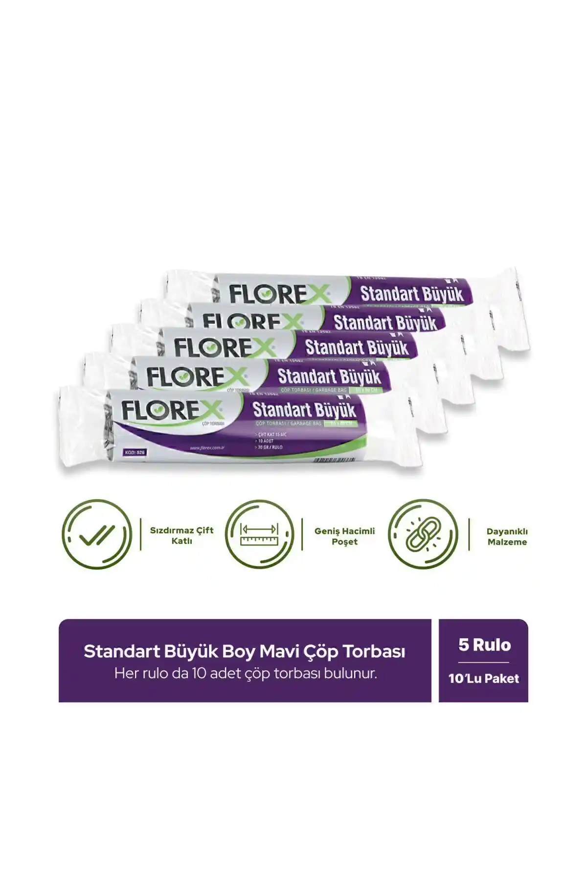 Florex Standart Büyük Boy Mavi Çöp Poşeti: Dayanıklı ve Pratik Çözüm