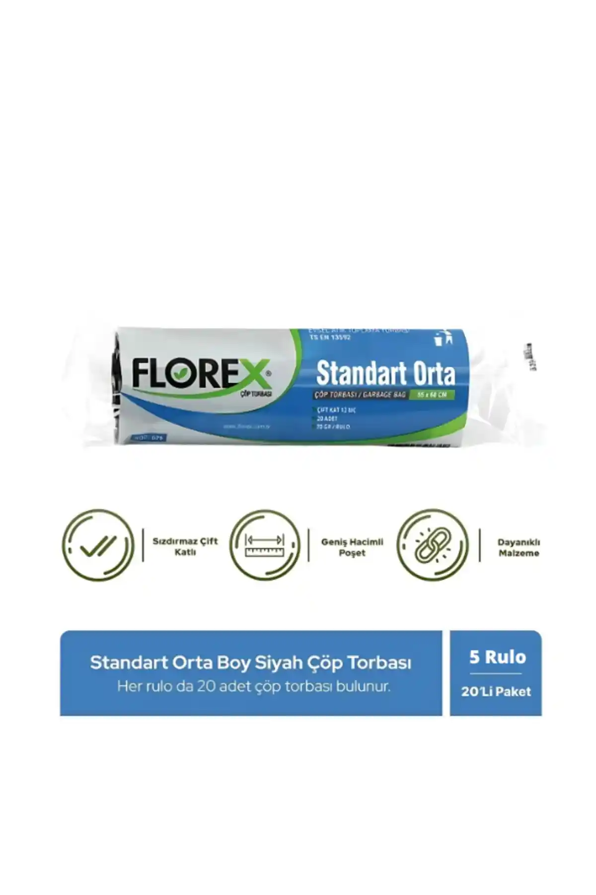 Florex Standart Orta Boy Siyah Çöp Poşeti: Dayanıklı ve Pratik Çözüm for Günlük Atık Yönetimi