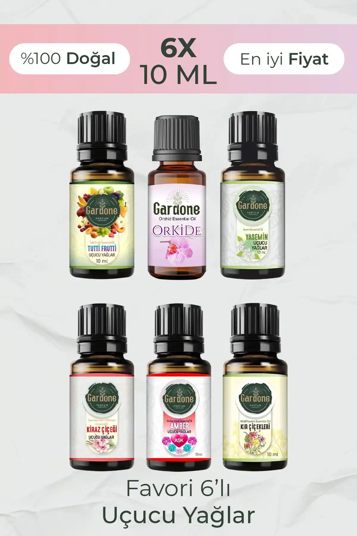 Gardone Favori 6'lı Set Doğal Esansiyel Yağlar ile Aromaterapi Deneyimi