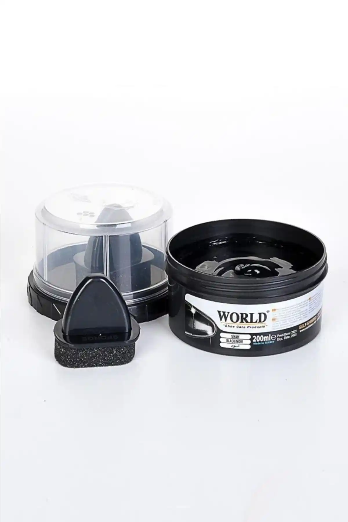 Genel Markalar Büyük Boy 200ml Çift Süngerli Kendinden Cilalı Siyah Ayakkabı Boyası