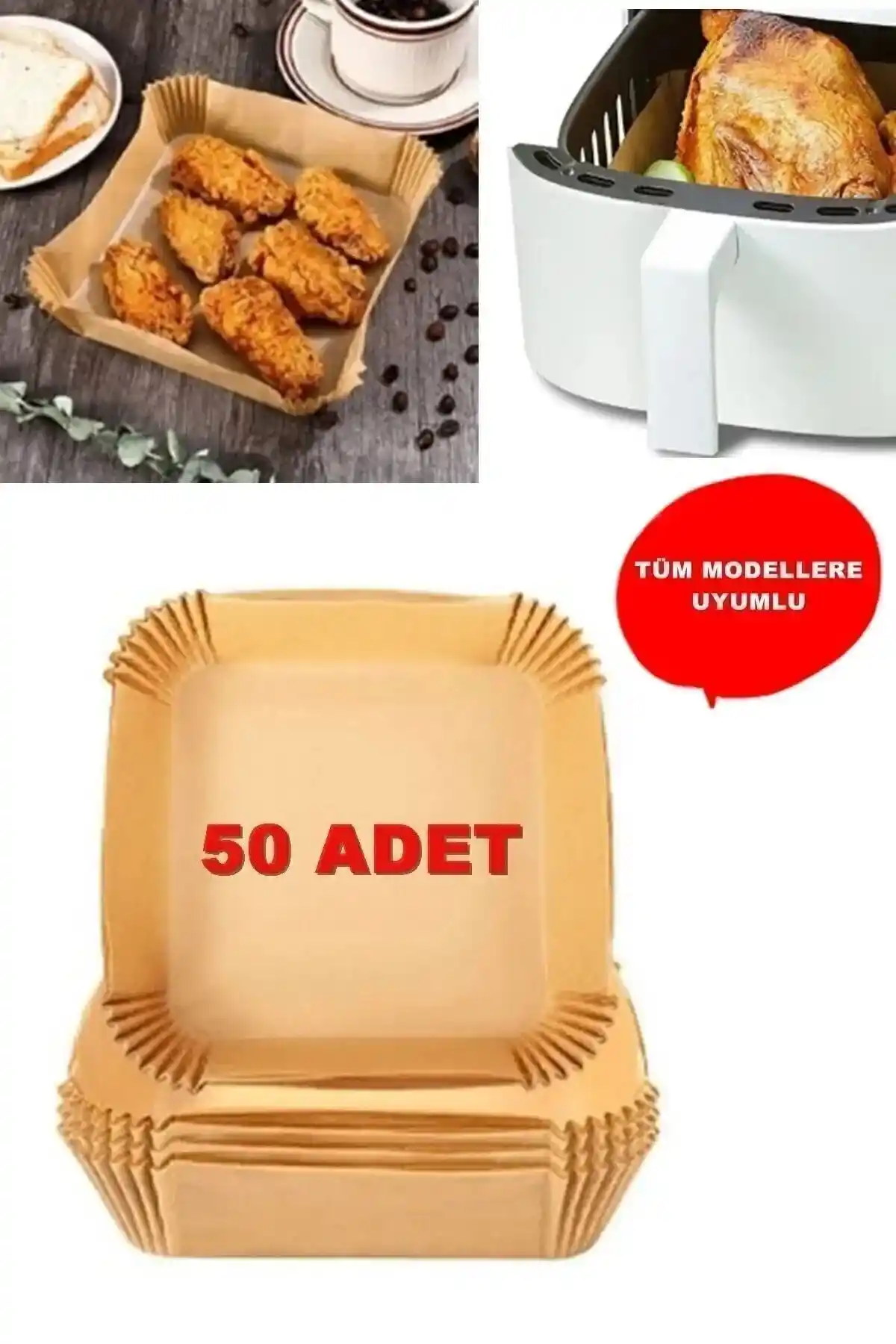 Genel Markalar Büyük Boy Fritöz Pişirme Kağıdı Air Fryer XL-XXL için pratik ve hijyenik mutfak çözümü