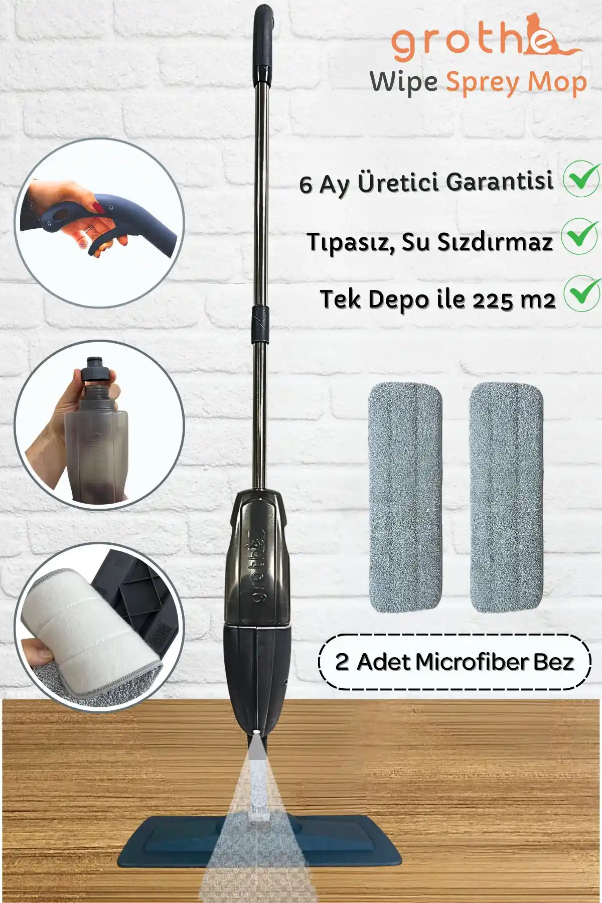 Grothe Wipe Sprey Mop ile Hızlı ve Etkili Temizlik Çözümünüzü Geliştirin