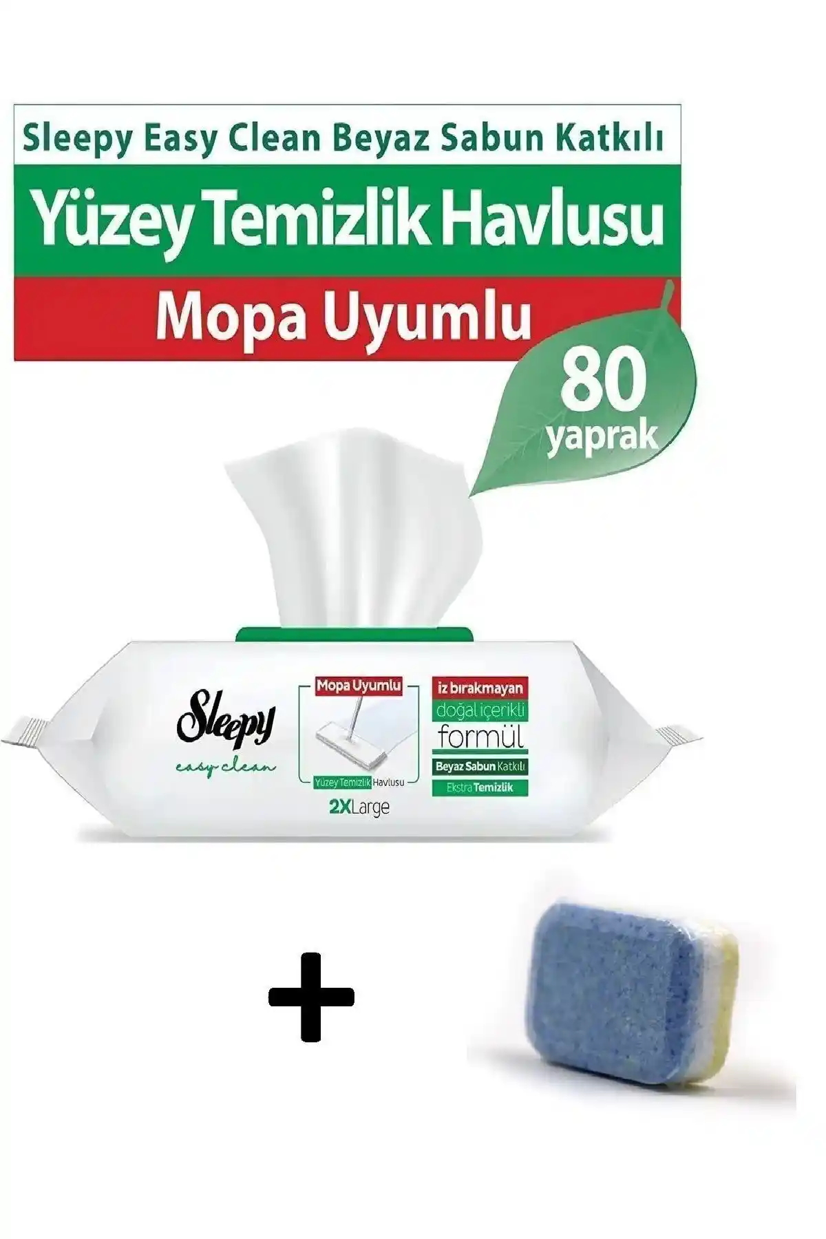 Günlük Temizlikte Kullanışlı ve Ekonomik Sleepy Easy Clean Beyaz Sabun Katkılı Yer Havlusu