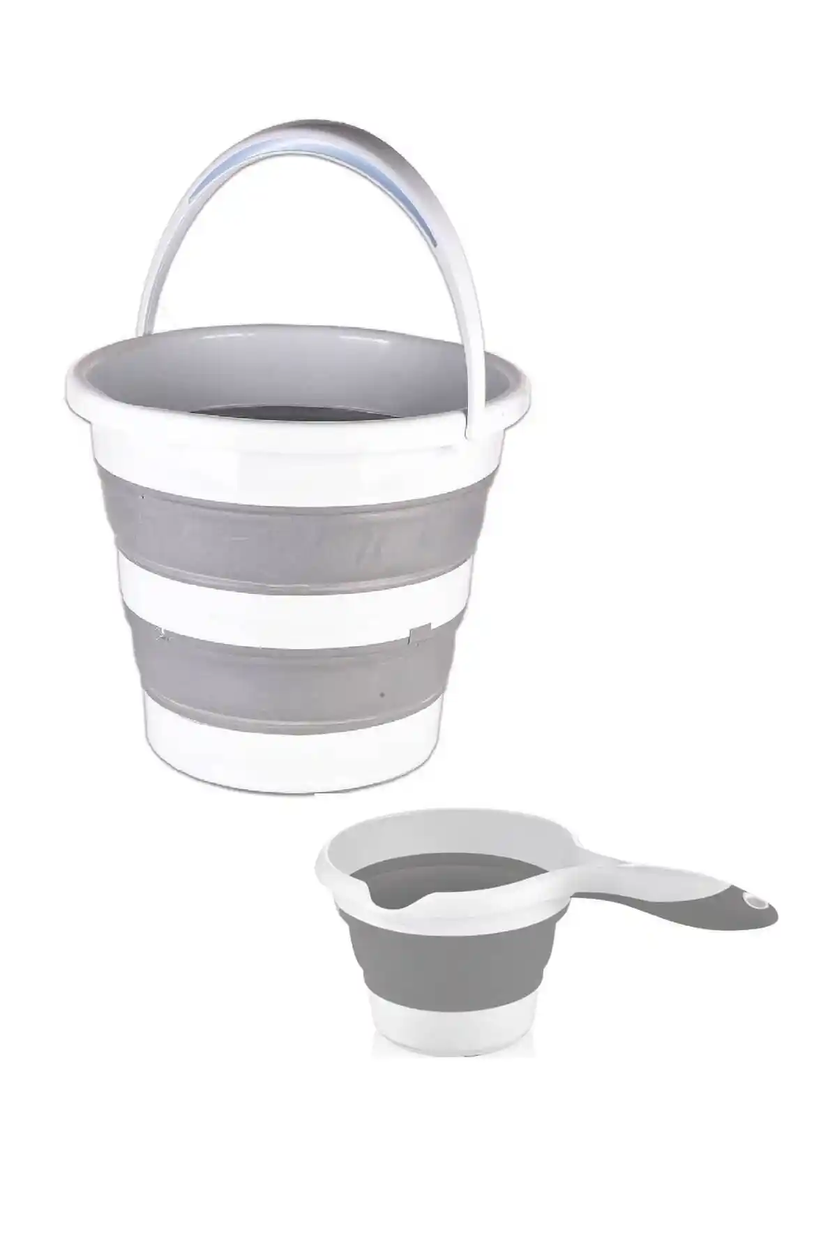 Herza House Gri Katlanabilir Kova 12,8 L - Pratik ve Yer Tasarruflu Çözüm