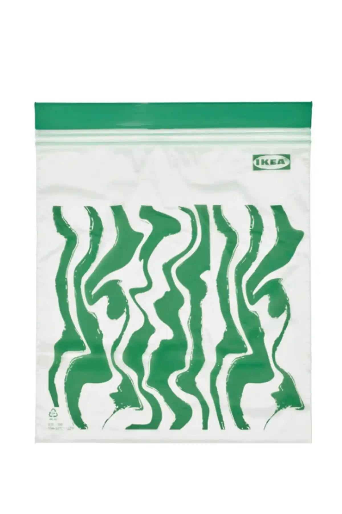 İKEA Istad 2,5 Litre Yeşil Desenli Çift Kilitli Saklama Poşeti, Dayanıklı ve Pratik Kullanım