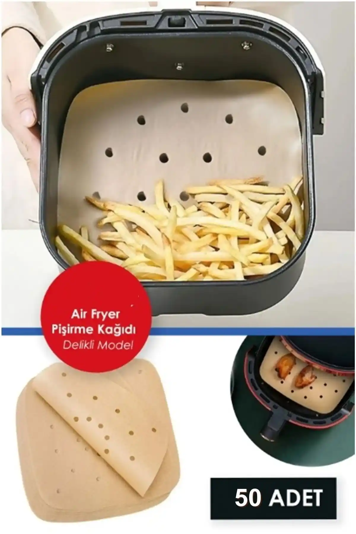 Kitchen Beauty 50 Adet Air Fryer Pişirme Kağıdı ile Pratik ve Temiz Mutfak Deneyimi