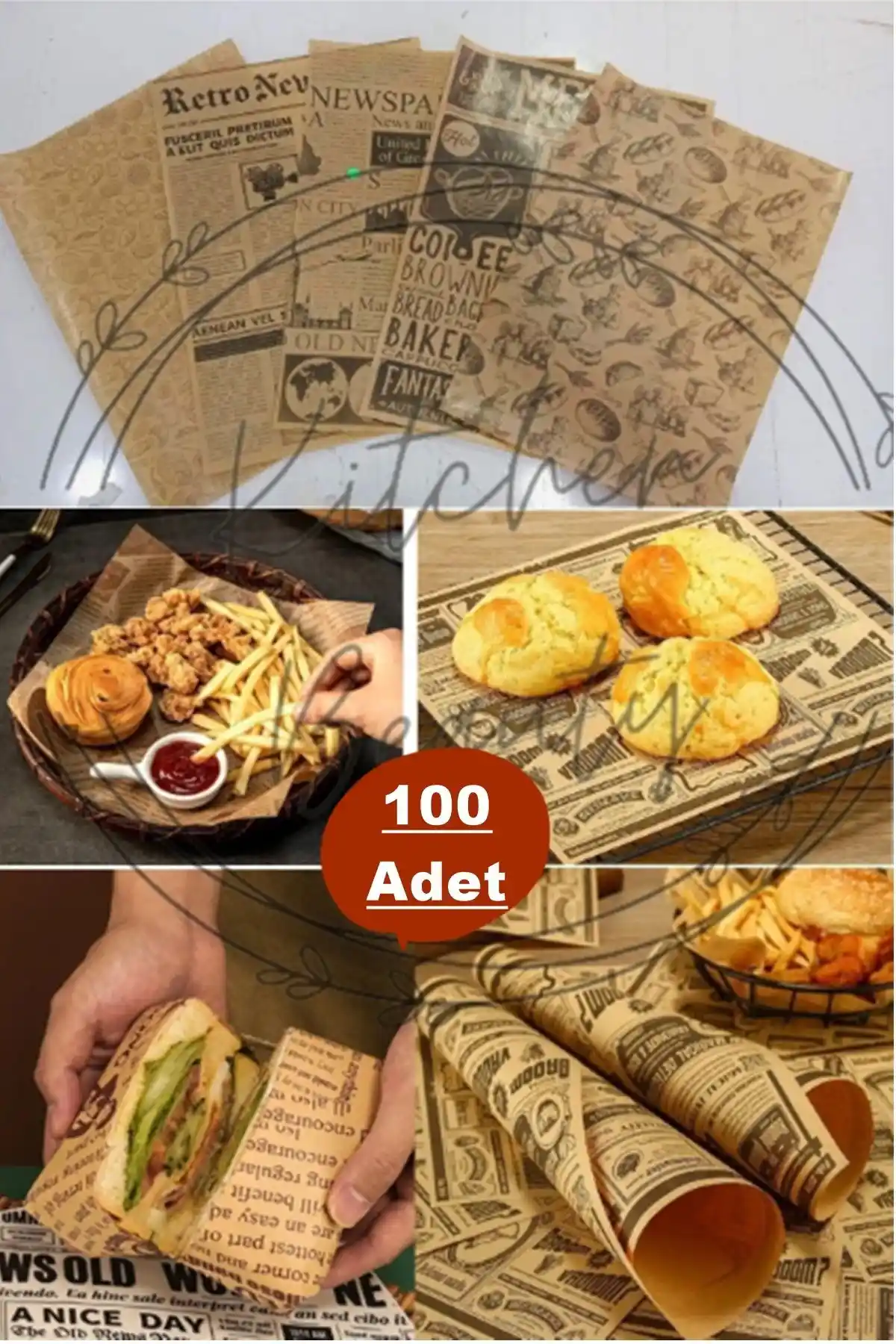 Kitchen Beauty Kendinden Desenli Yağlı Kağıt Seti Estetik ve Pratik Kullanım Özellikleri