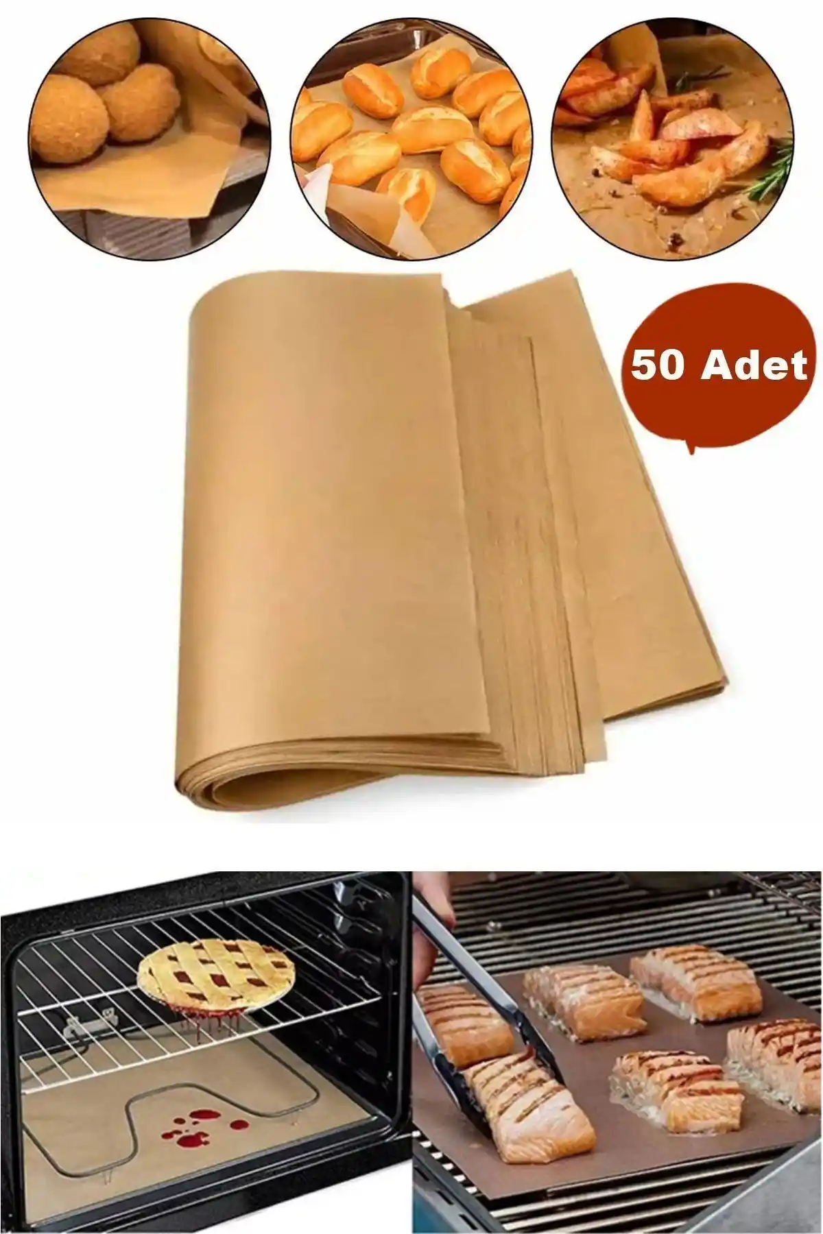 Kitchen Beauty Kendinden Yağlı Fırın ve Airfryer Pişirme Kağıdı 30x40 cm Türkiye Üretimi