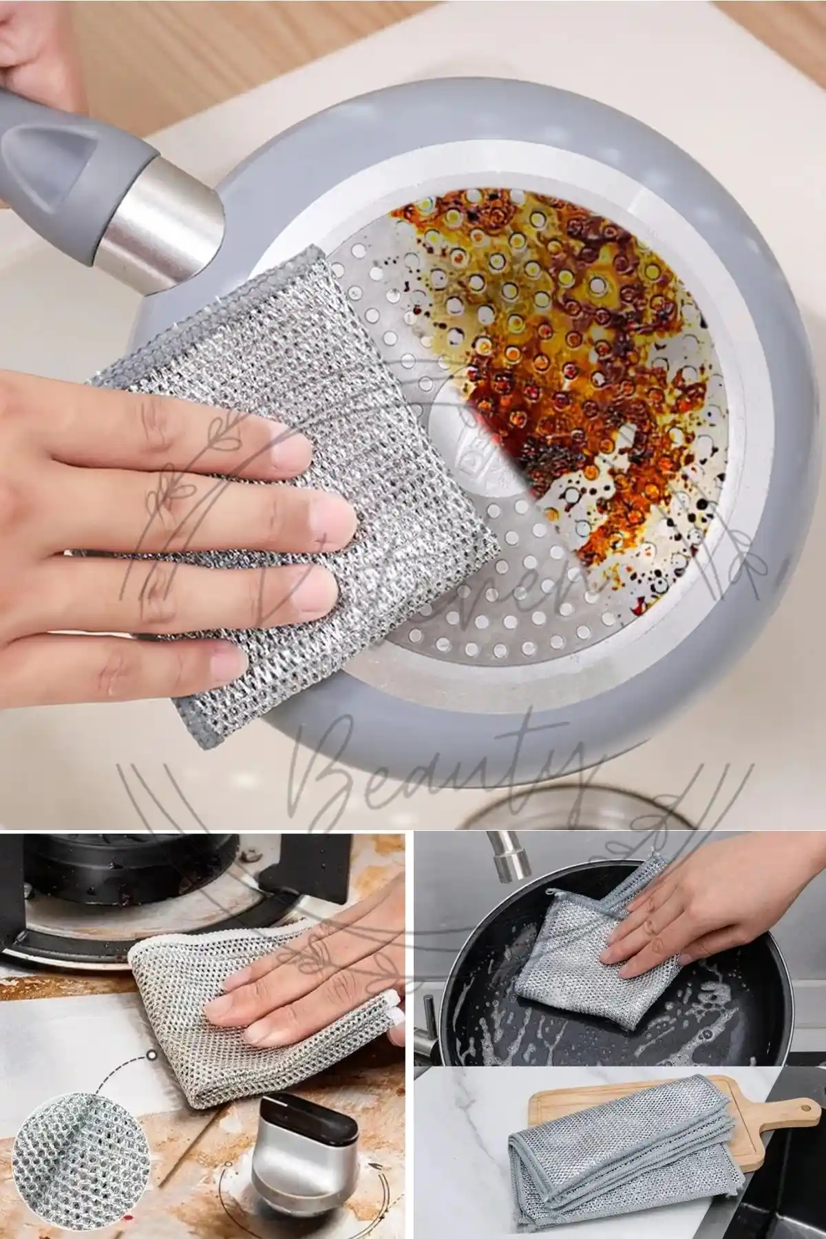 Kitchen Beauty Paslanmaz Telli Çok Amaçlı Bulaşık Bezi ile Mutfakta Temizlik ve Parlaklık Artışı