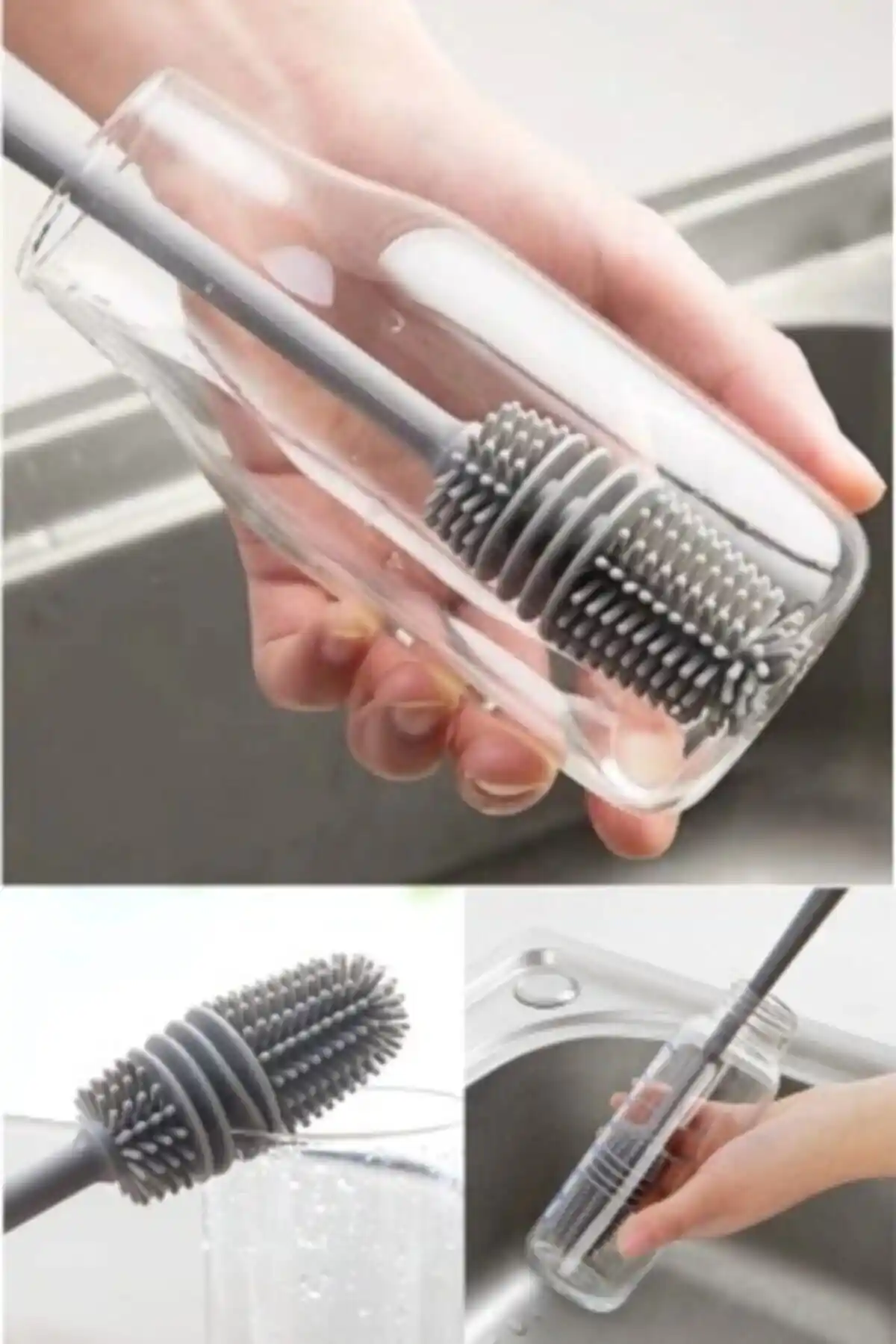 Kitchen Beauty Silikon Bardak Tabak Cam Şişe Fırçası ile Mutfakta Kolay ve Hijyenik Temizlik Çözümü