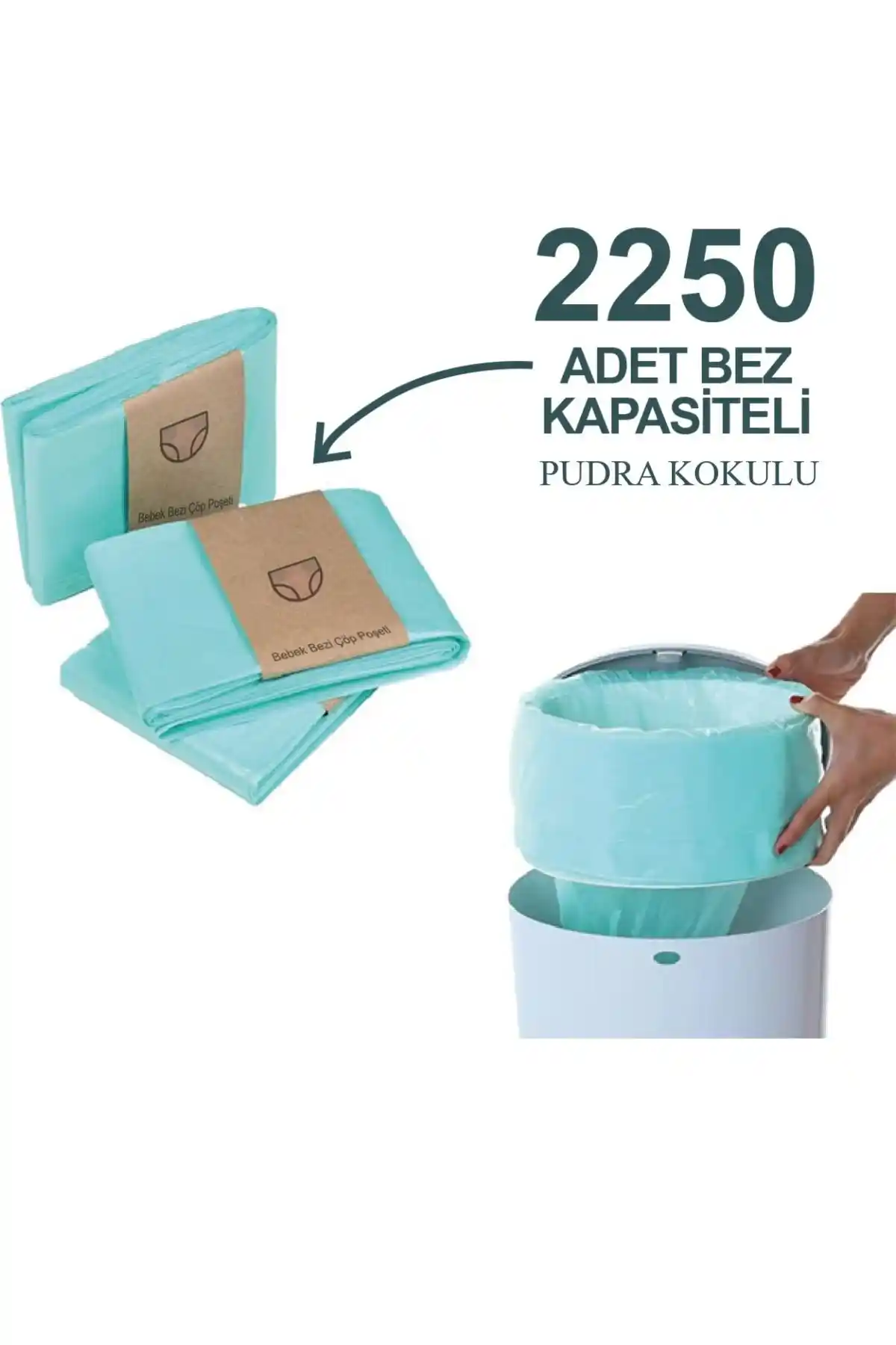 Korbell 16L Uyumlu Bebek Bezi Kapasiteli Pudra Kokulu Çöp Poşetleri Üç Paket