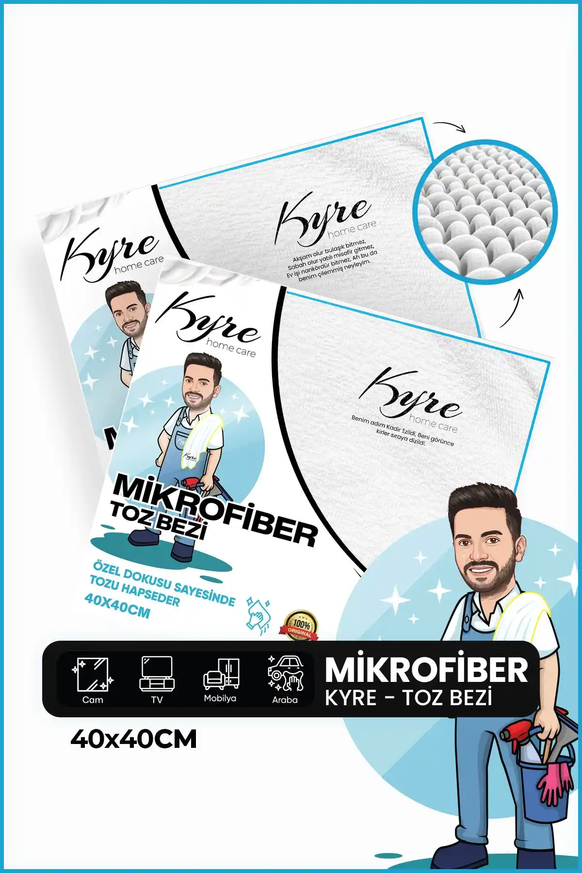 Kyre Mikrofiber Toz Bezi: Yüksek Performanslı ve Anti-Alerjik Temizlik Çözümü