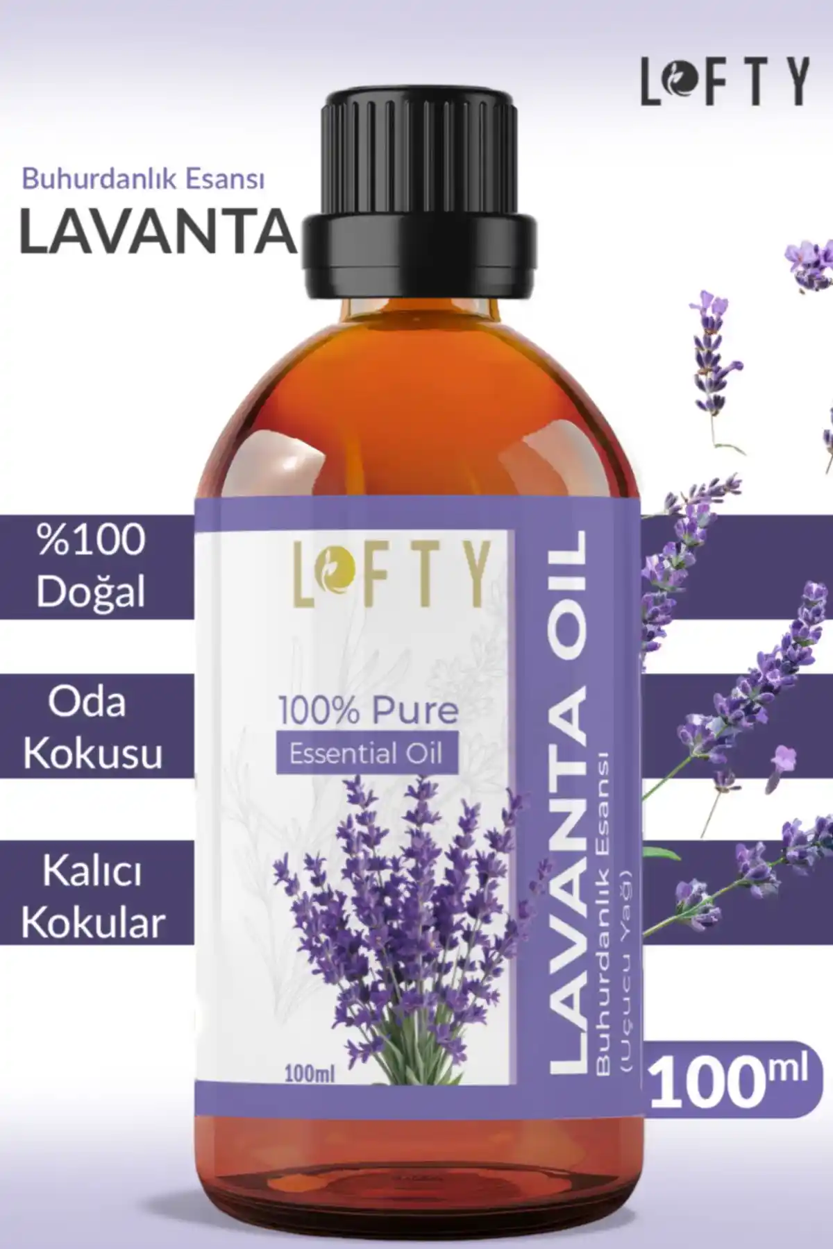Lofty Lavanta Uçucu Yağ Buhurdanlık Esansı Doğal ve Organik Aromaterapi Ürünü