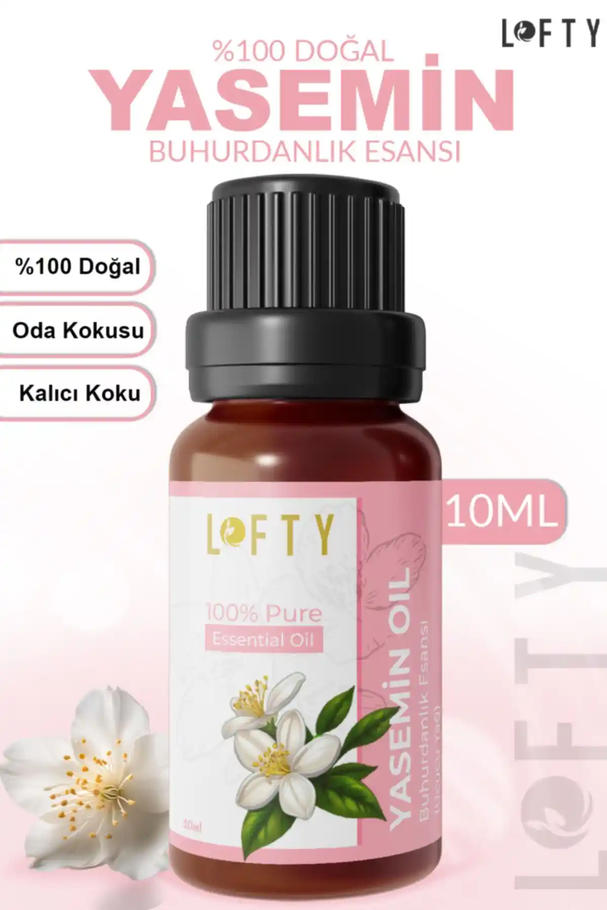 Lofty Yasemin Uçucu Yağ Buhurdanlık Esansı Organik ve Zarif Atmosfer Yaratır