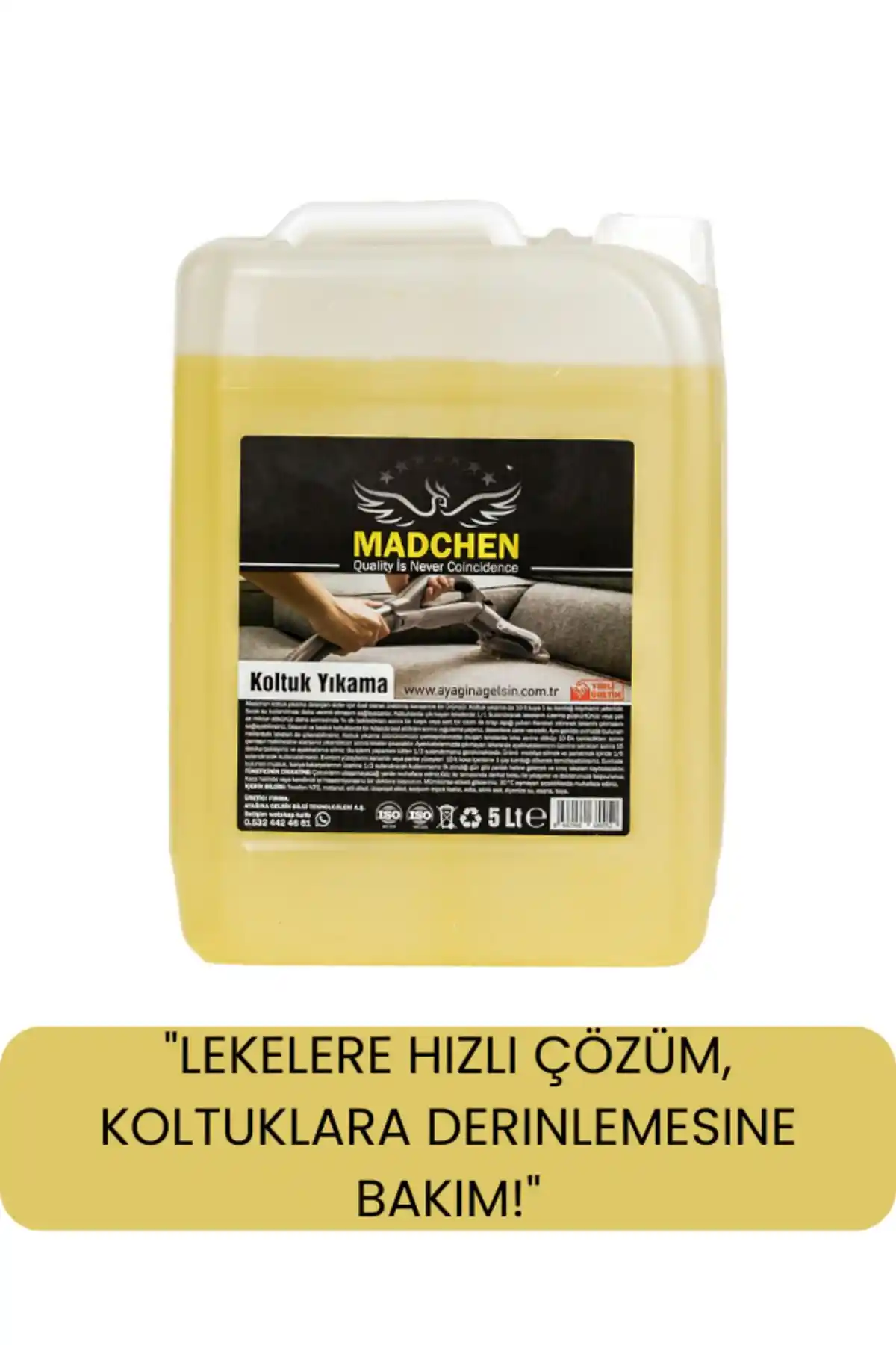 MADCHEN Koltuk Yıkama Deterjanı 5 Lt Organik ve Köpürmeme Özelliği ile Temizlikte Yeni Dönem