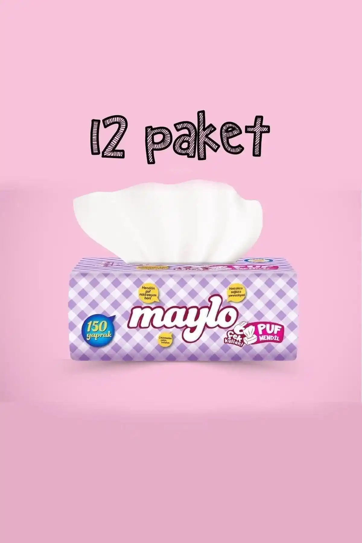 Maylo Puf Mendil 150'li Paket: Yumuşak ve Güvenilir Temizlik Mendili