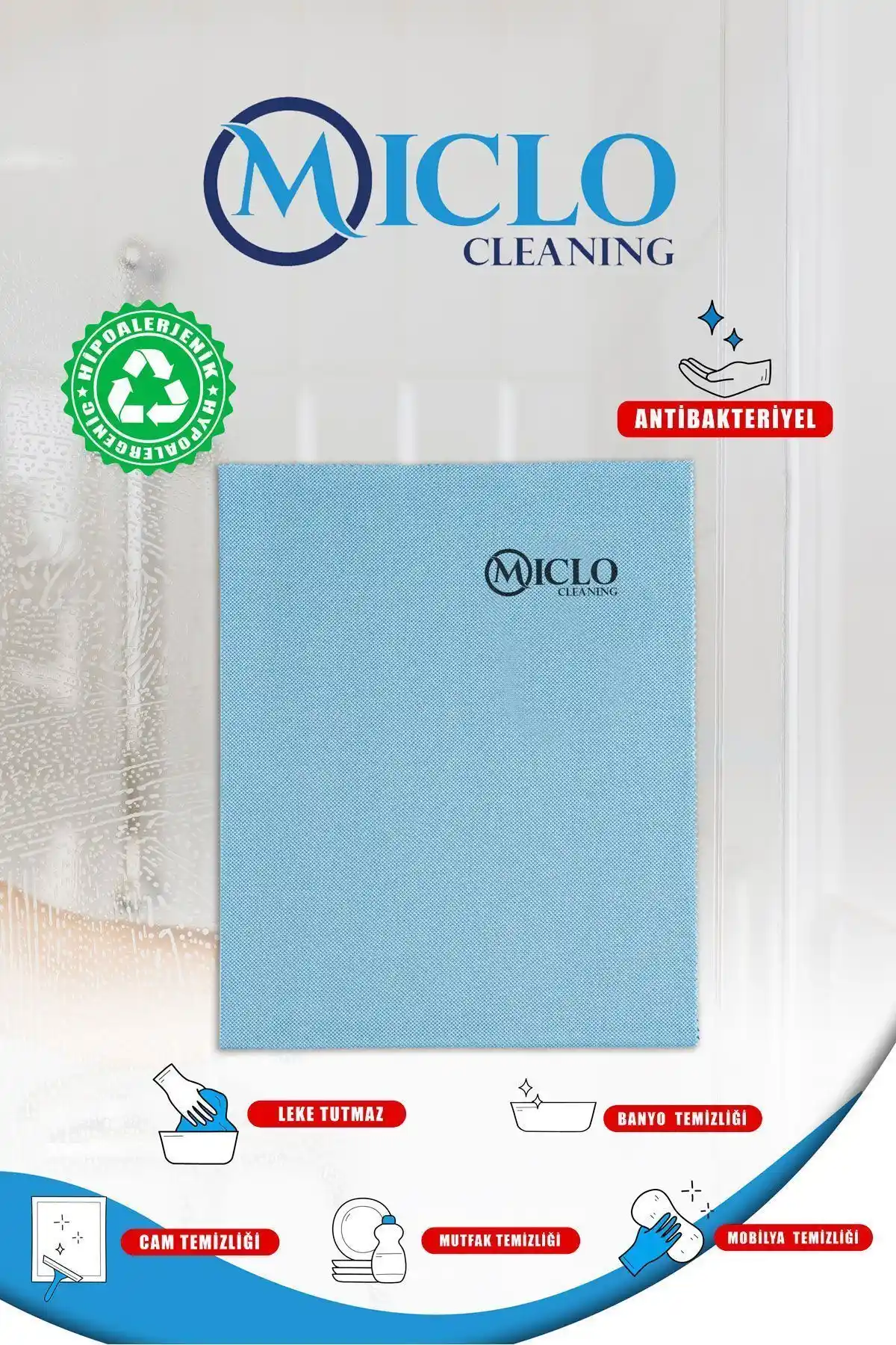 MICLO CLEANING Mikrofiber Cam Bezi: Yüksek Performanslı, Dayanıklı ve Hijyenik Temizlik Çözümü