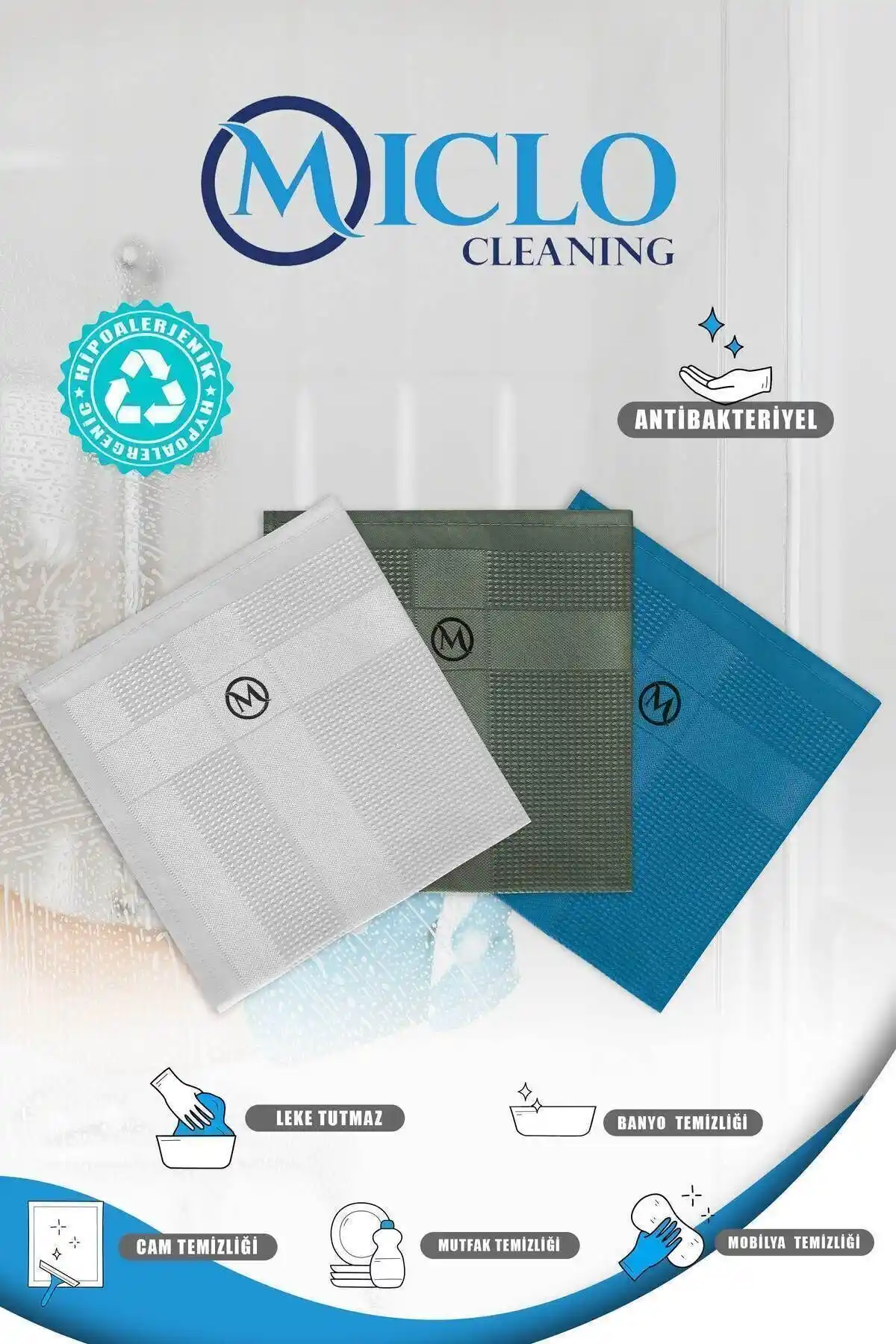 MICLO CLEANING Mikrofiber Temizlik Bezi: Yüksek Performanslı Pratik Temizlik Çözümü