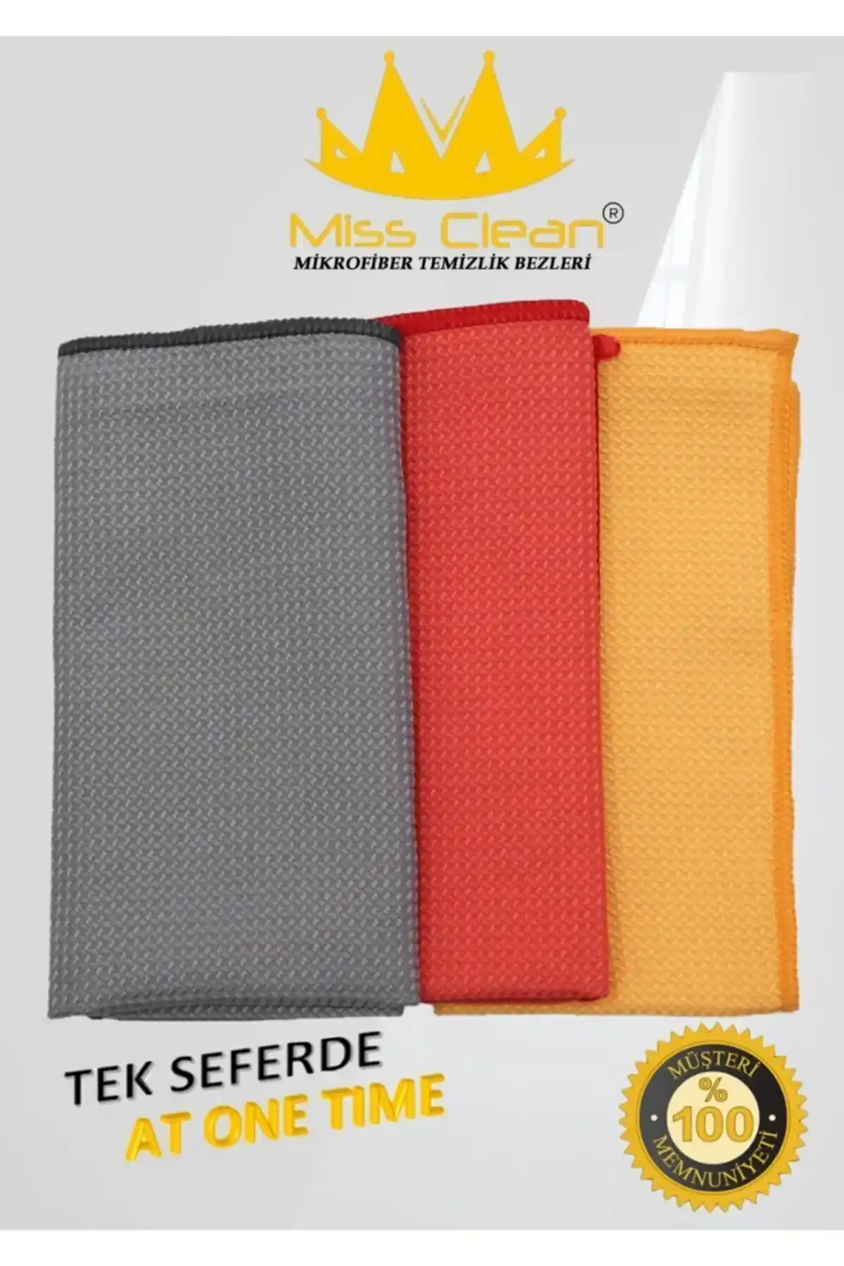 MissClean Çok Renkli Mikrofiber Bez Seti ile Parlak ve Hijyenik Temizlik Deneyimi