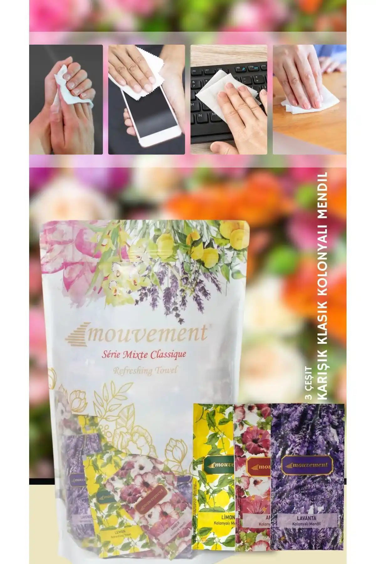 Mouvement 160 Adet Kolonyalı Islak Mendil ile Günlük Hijyen ve Ferahlık Sağlama