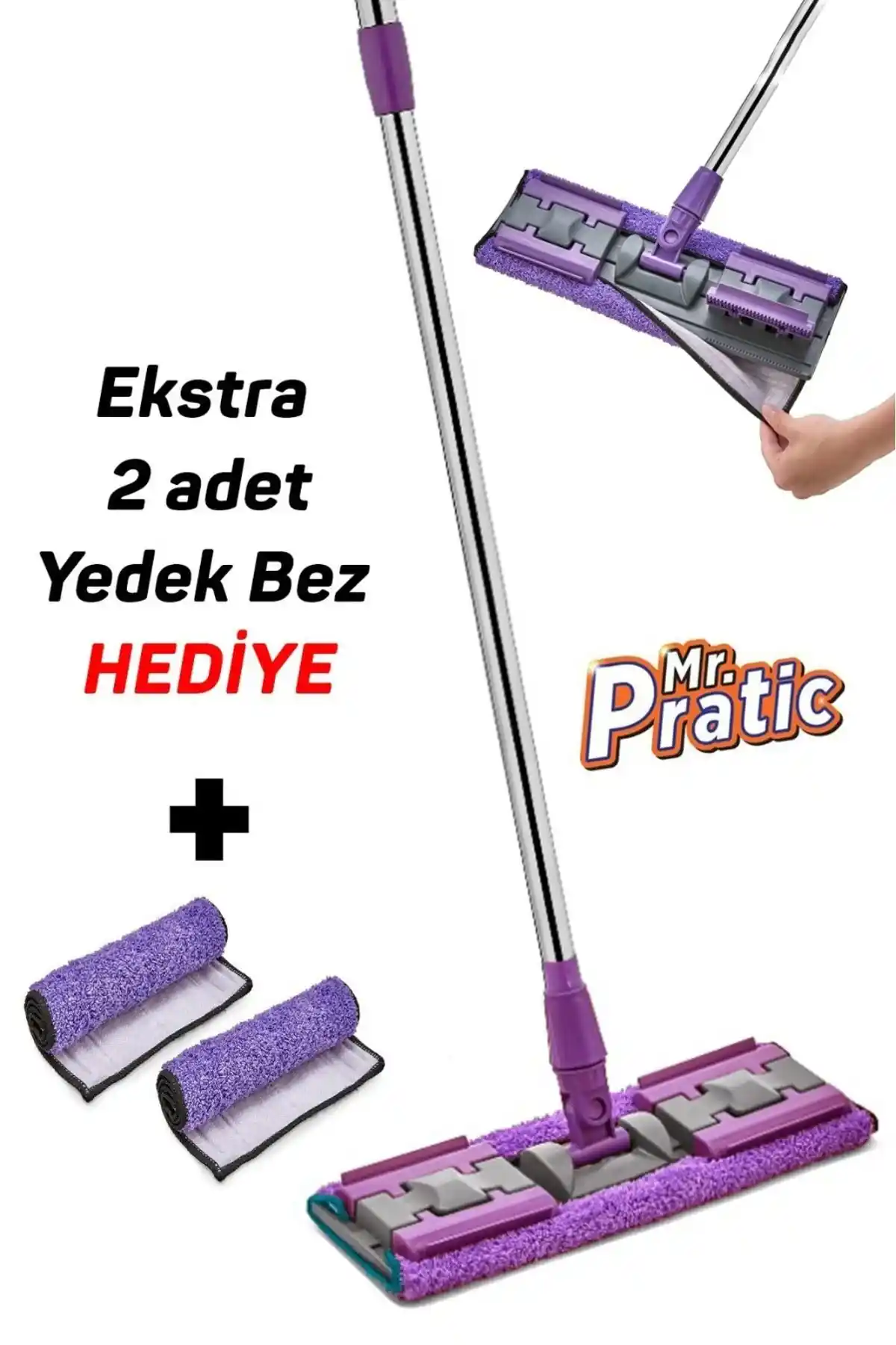 MR.PRATİC Mandallı Mop: Çok Yönlü, Kullanımı Kolay ve Dayanıklı Temizlik Aracı