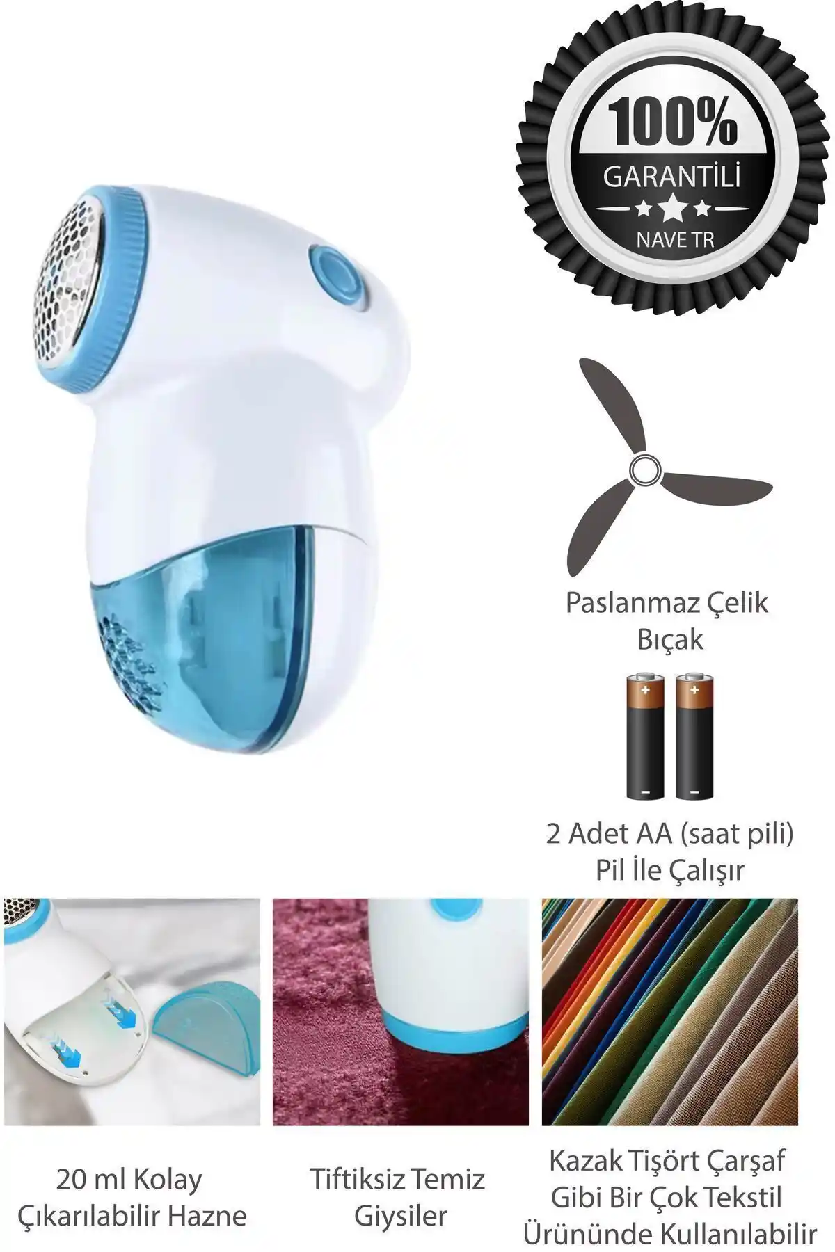 Nave 3 Bıçaklı Pilli Tüy Toplayıcı ve Philips GC026/80 Tüy Temizleme Makinesi Karşılaştırması