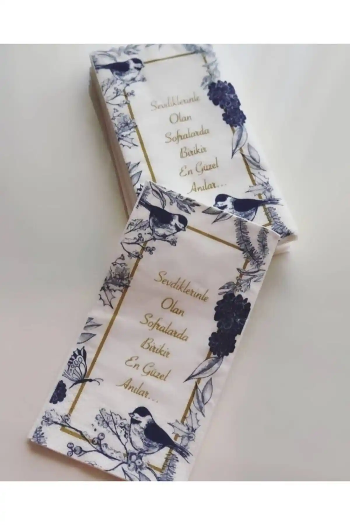 Nisstore Blue Blanc Desenli Çift Katlı Kağıt Peçete 33x33 cm 20'li Paket