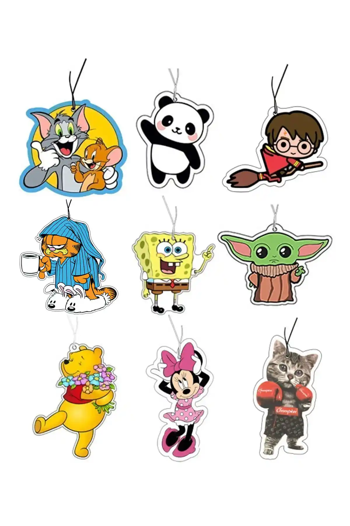 Odaburada Sevimli Çizgi Film Seti: Dekoratif ve Hoş Kokulu Araç Aksesuarları