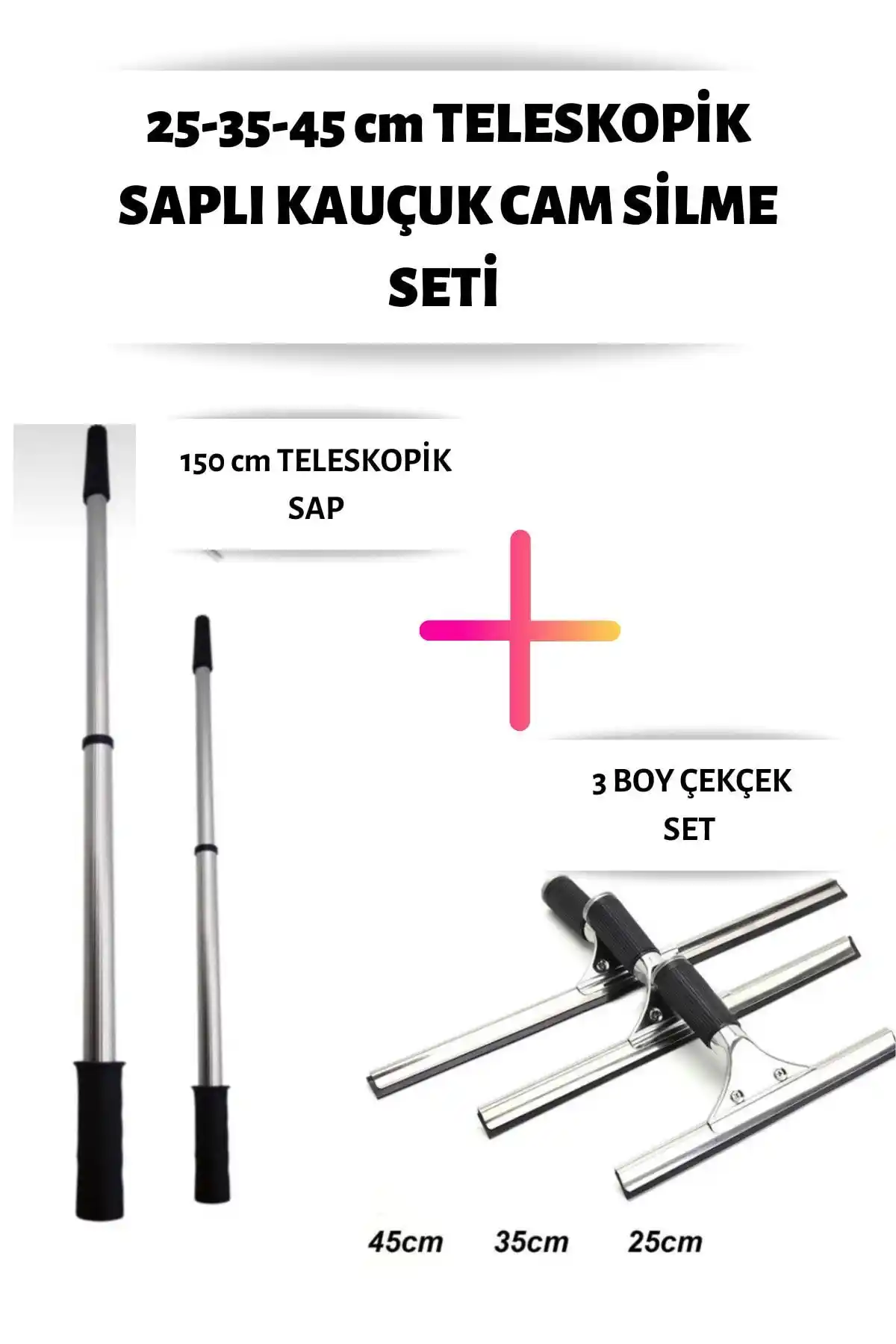 Oliva Nero Cam Silme Seti Yüksek ve Geniş Camlar İçin Pratik Temizlik Çözümü