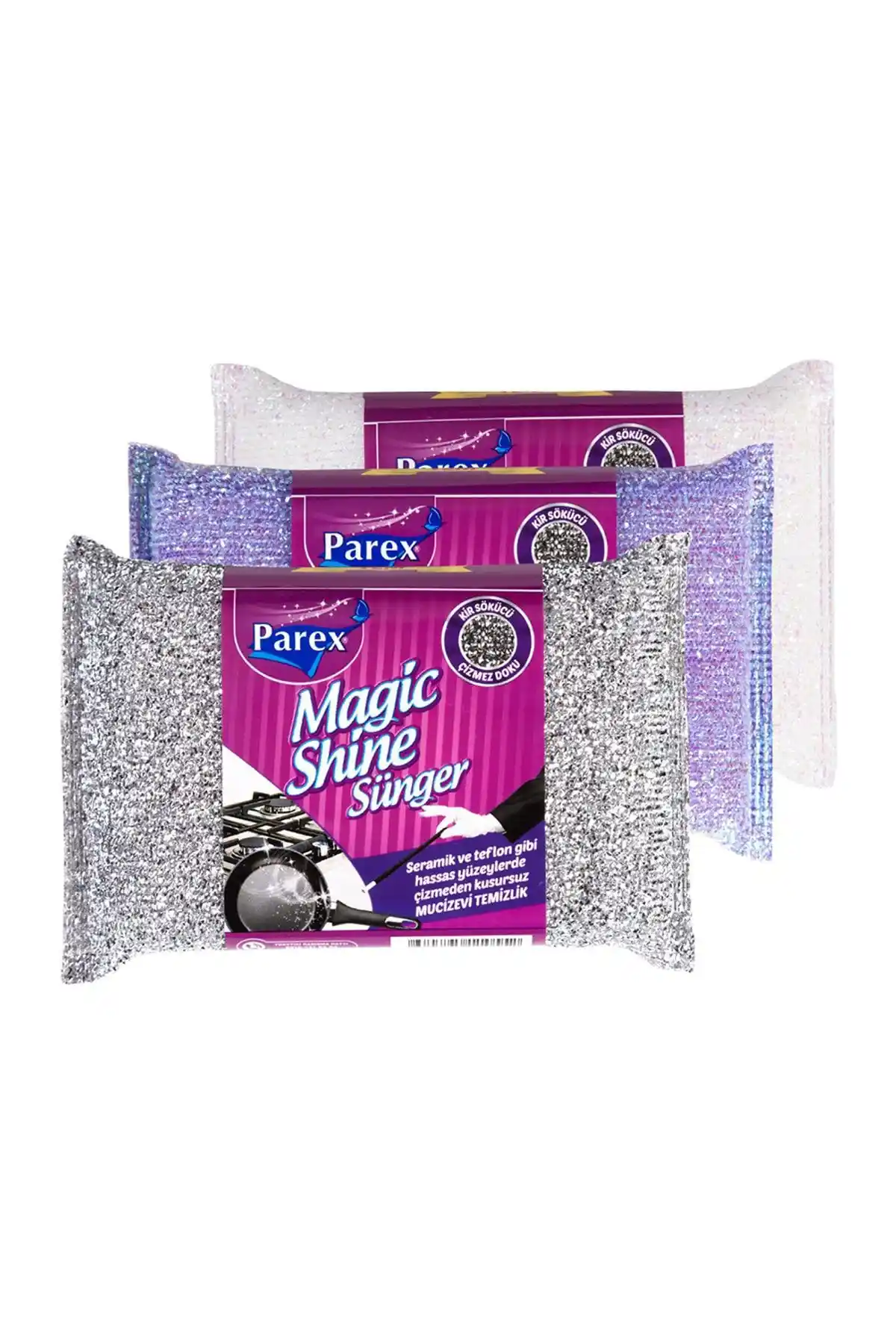 Parex Magic Shine Sünger 3'lü Eko Paket ile Hassas ve Etkili Temizlik Çözümü