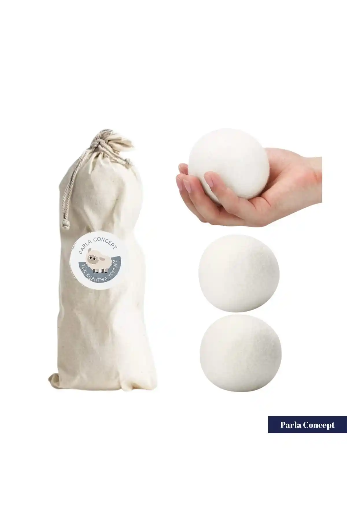 Parla Concept Yün Kurutma Topu Büyük Boy ile Doğal ve Verimli Çamaşır Kurutma Çözümü 75-90 Karakter