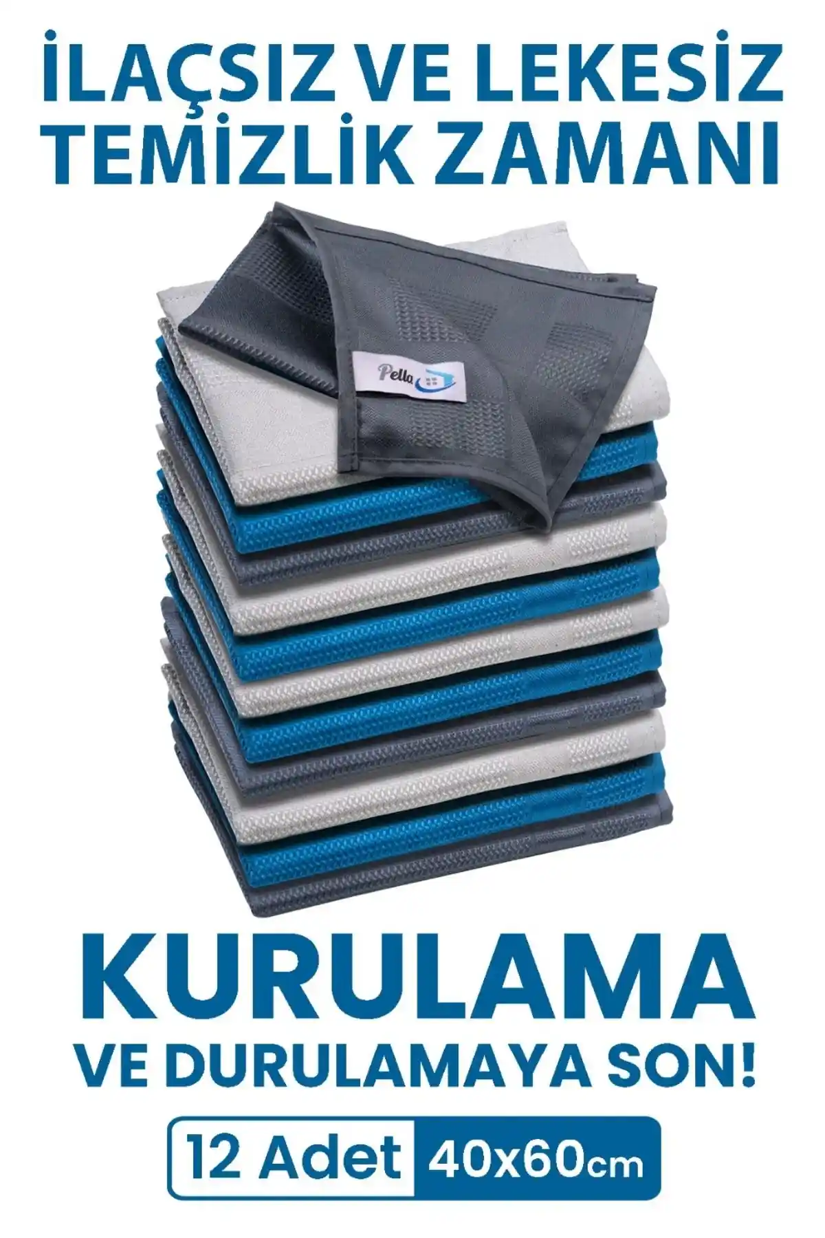 Pella 12'li Mikrofiber Temizlik Bezi Seti ile Hızlı ve Etkili Temizlik Deneyimi