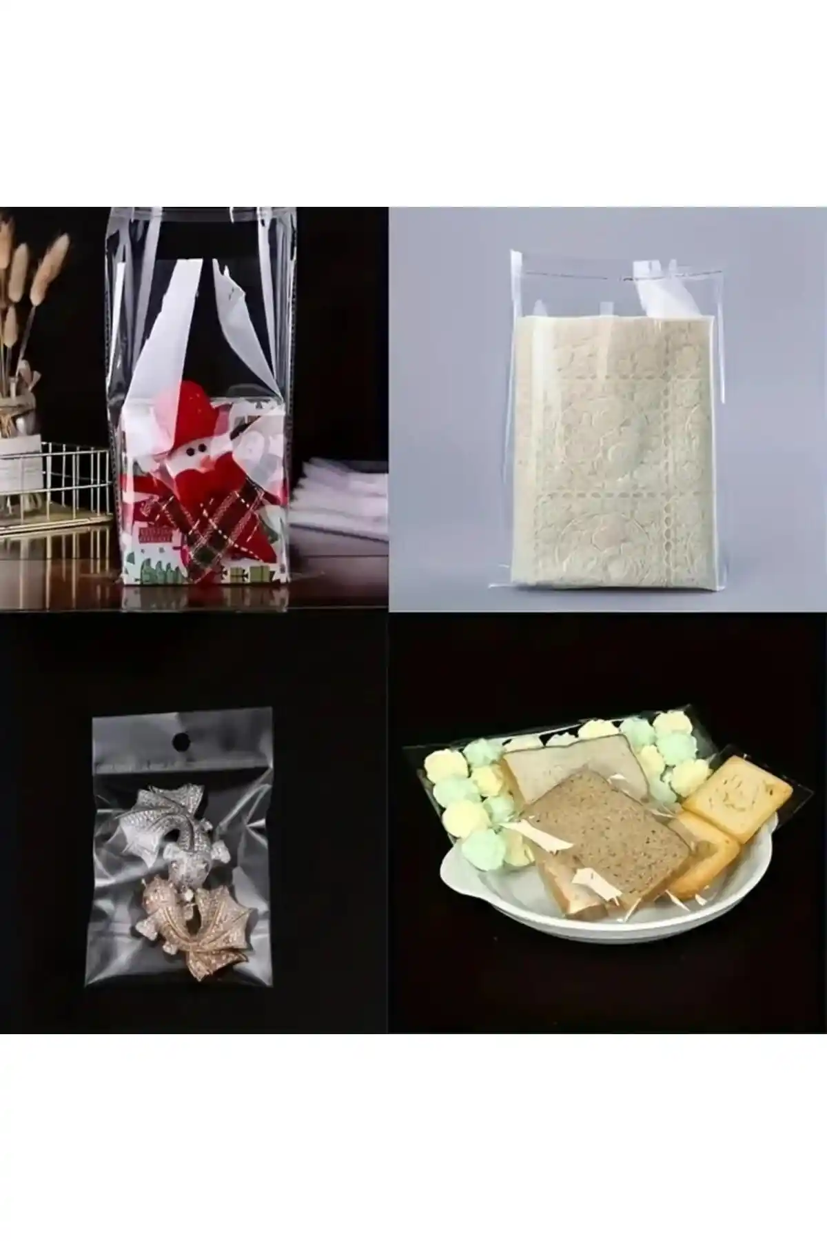 Pera İstanbul 8x15 Kendinden Yapışkanlı Açılıp Kapanabilir Şeffaf Plastik Poşetler 100 Adet