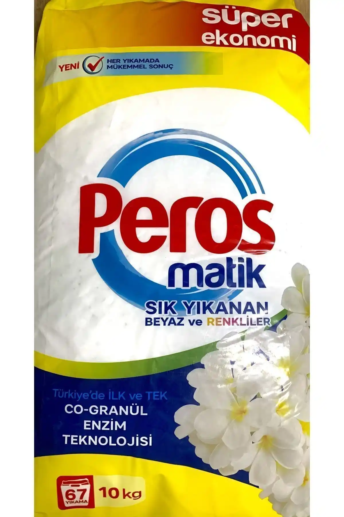 Peros Matik 10 Kg Yasemin Çiçeği Organik Toz Çamaşır Deterjanı Yüksek Performanslı