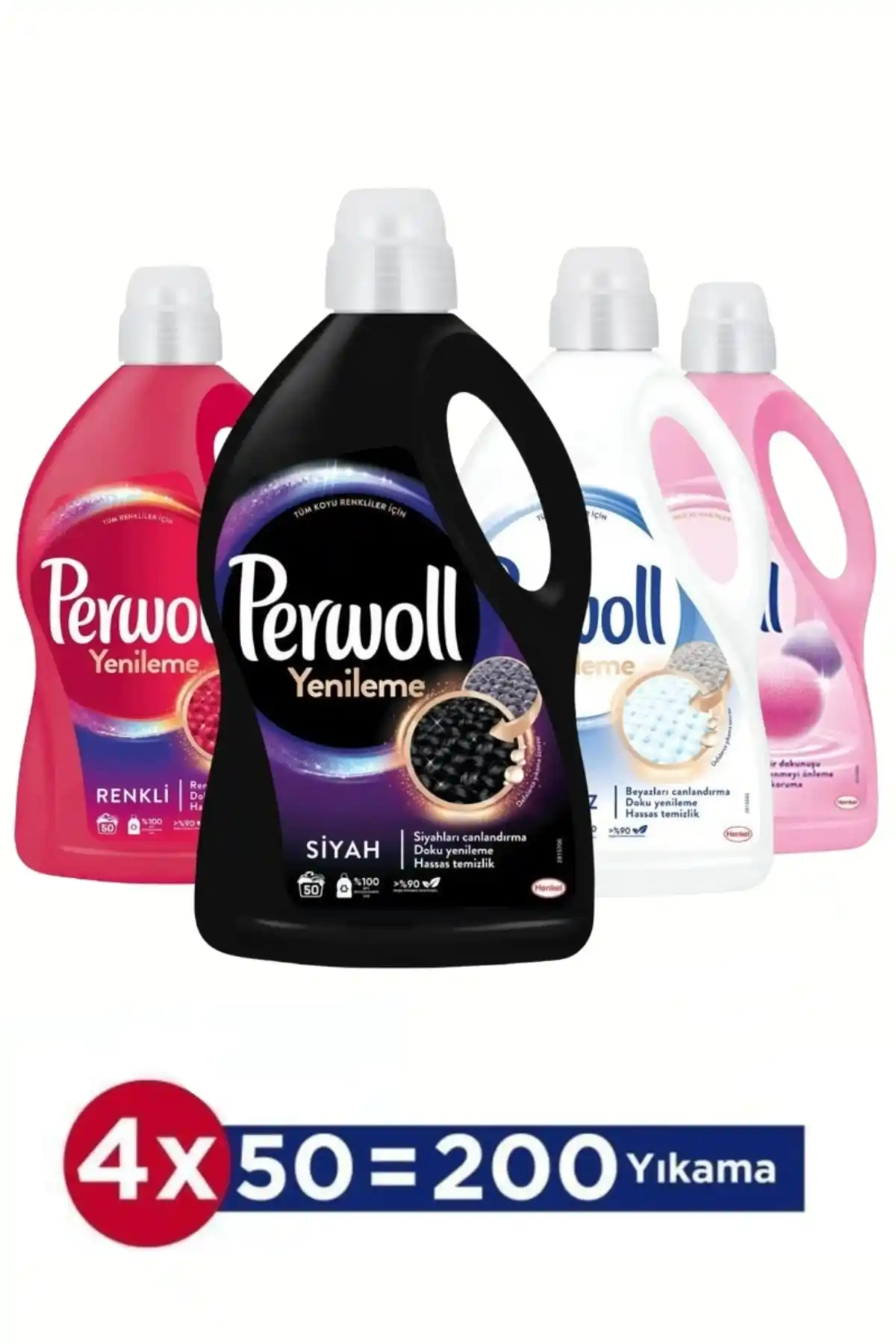 Perwoll Hassas Bakım Sıvı Çamaşır Deterjanı Koyu Renkler İçin Renk Koruma ve Temizlik