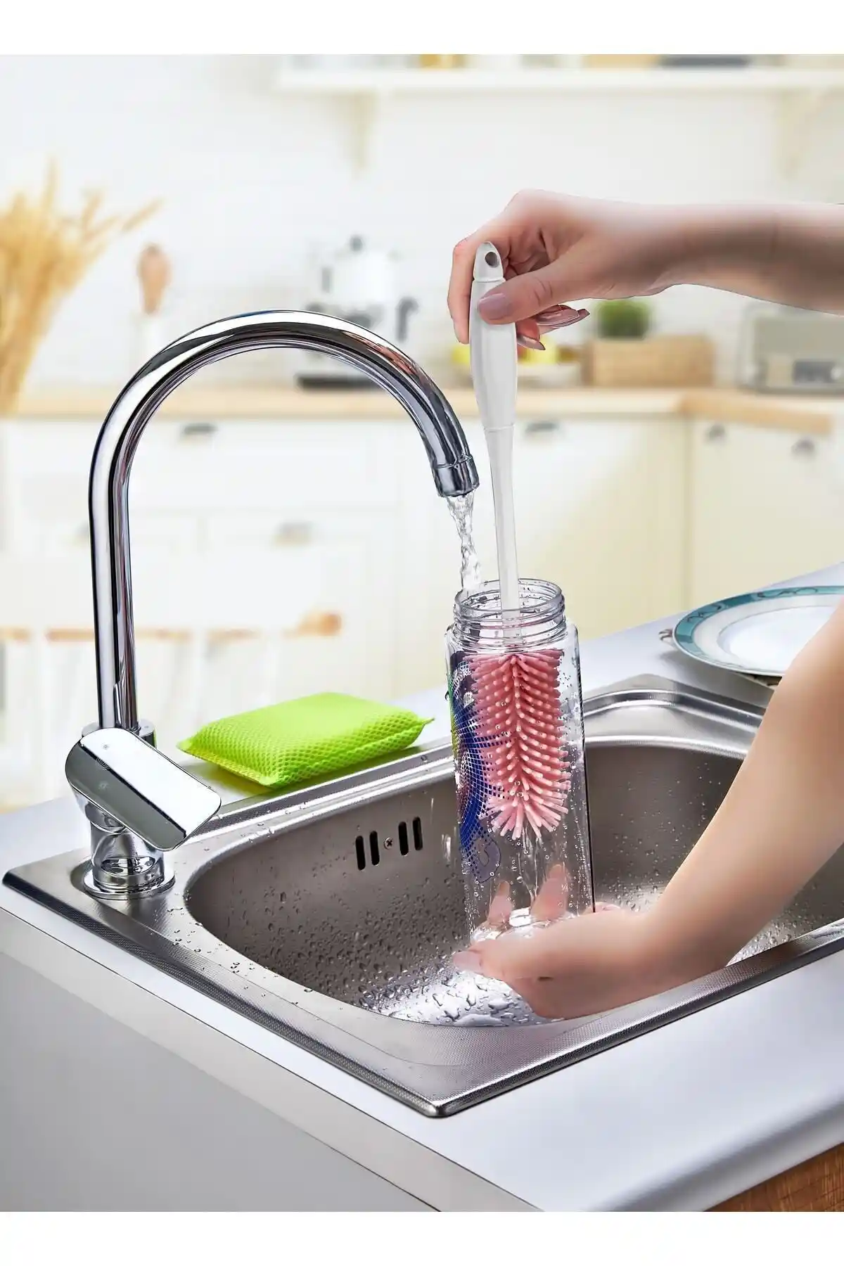 Plastlife Aksa Silikon Şişe ve Kavanoz Temizleme Fırçası İyi Temizlik ve Dayanıklılık Sağlar