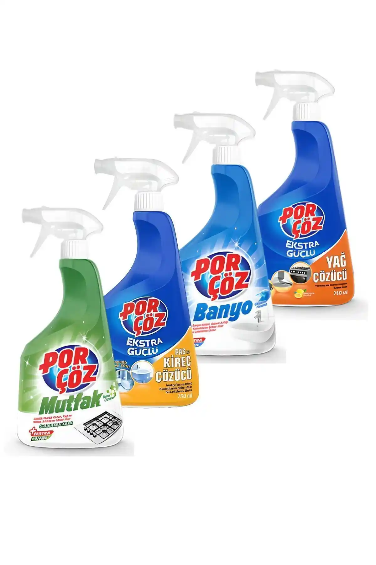 Porçöz 4'lü Temizlik Seti: Çok Amaçlı ve Etkili Ev Temizlik Çözümü