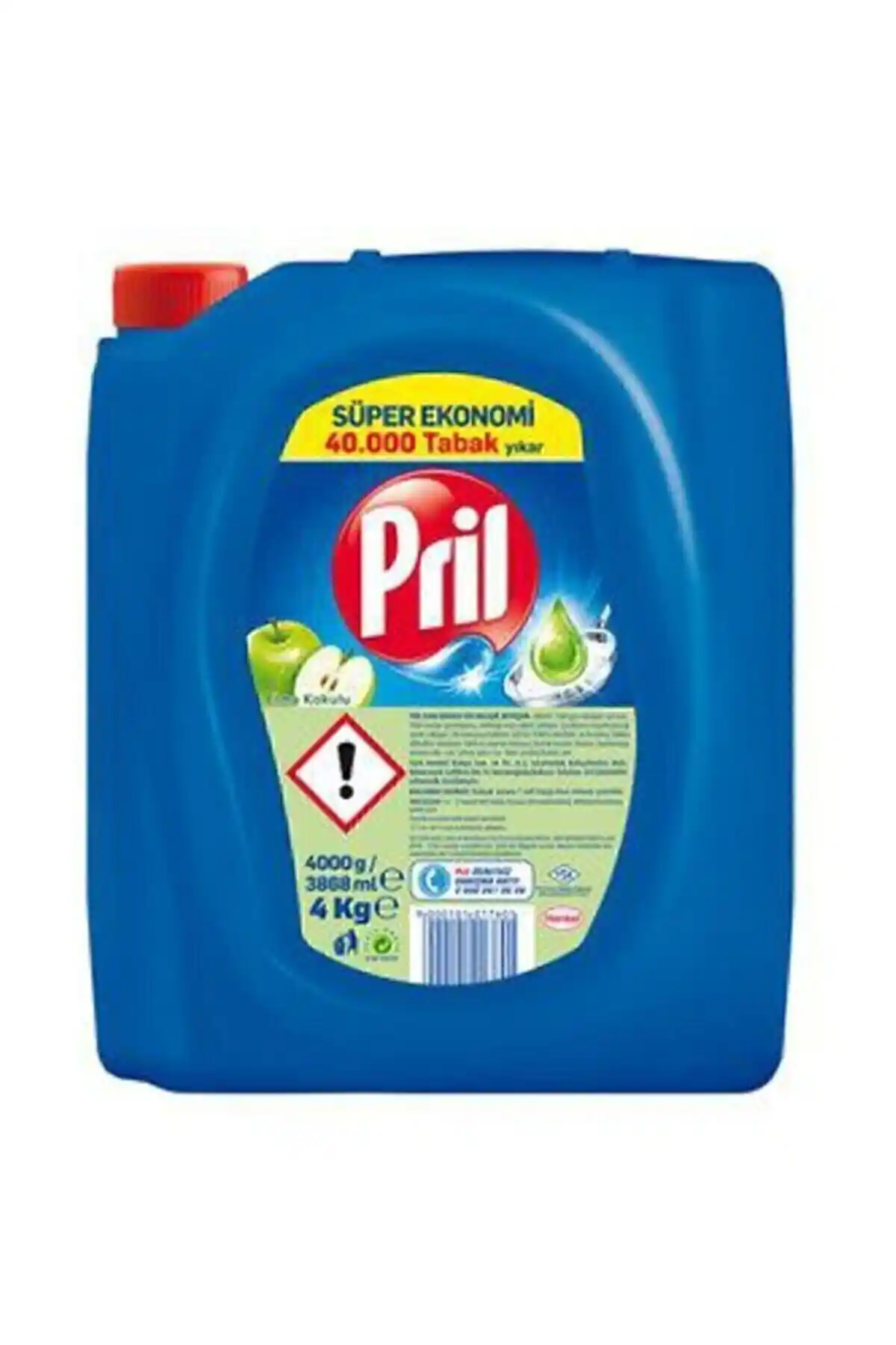 Pril Elma 4kg Sıvı Bulaşık Deterjanı Organik ve Doğal Temizlik için Uygun
