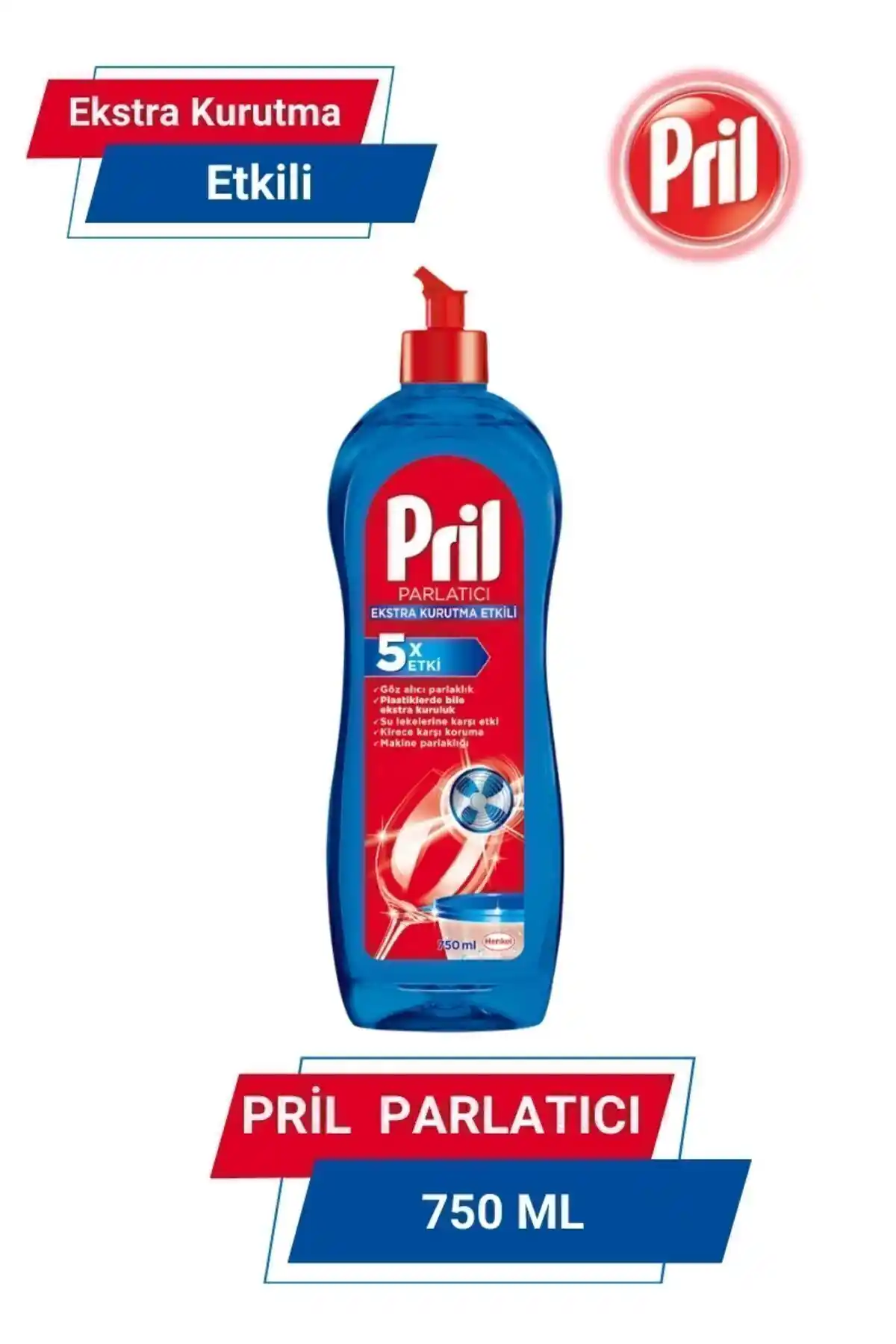 Pril Parlatıcı Ekstra Kurutma Etkili 750ml ile Bulaşıklarınızda Parlaklık ve Hızlı Kuruma