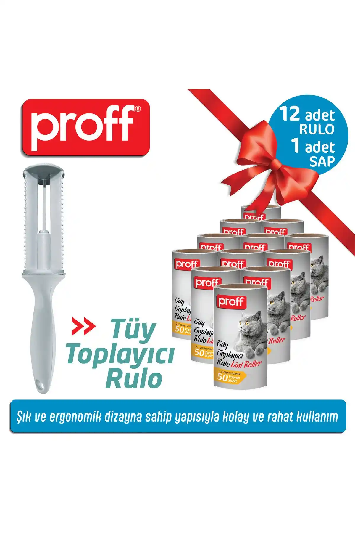 Proff Tüy Toplayıcı 12 Li Yedek Rulo Aparat ile Tüy Temizliği Kolaylaşır