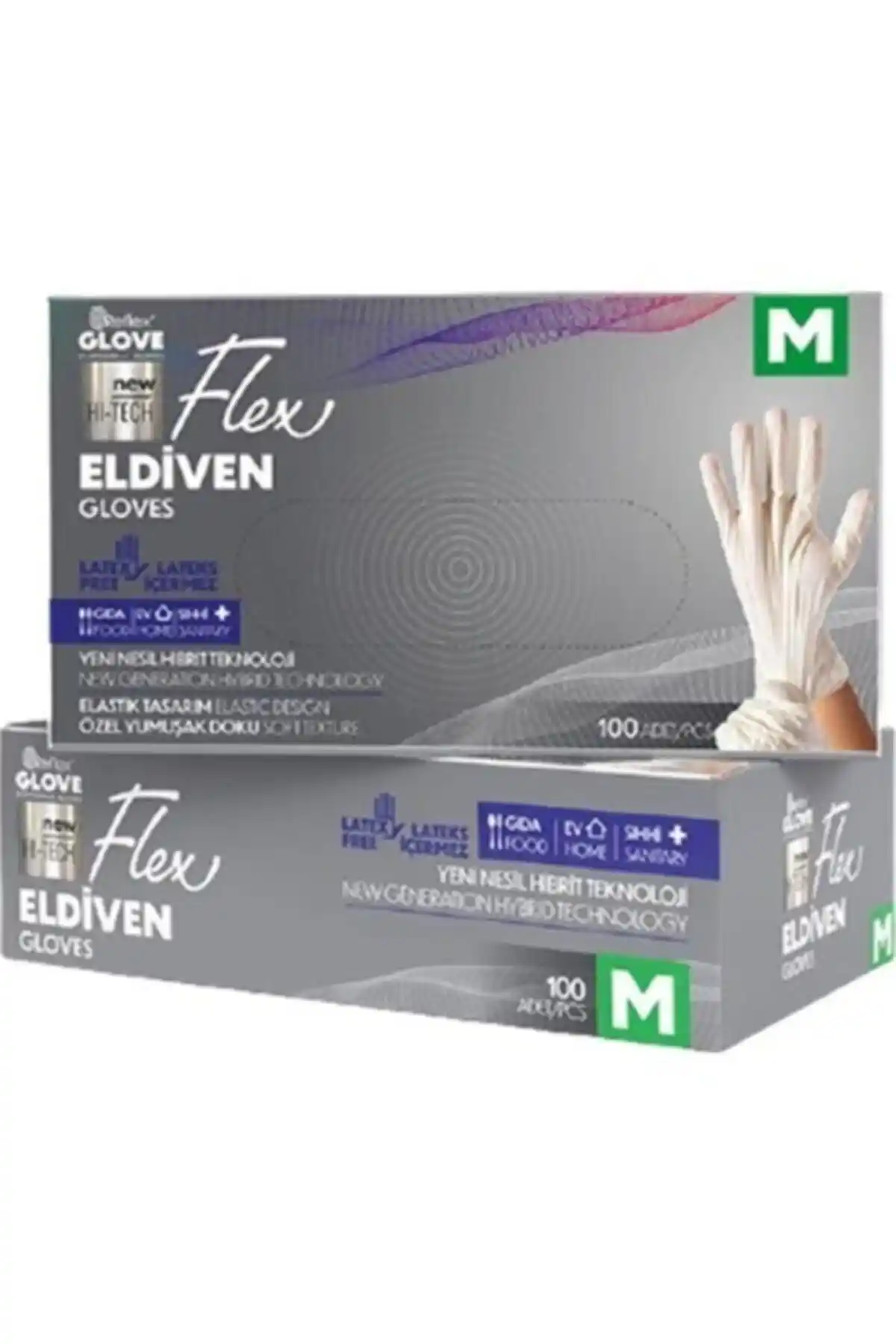 Reflex Flex Eldiven Re Pudrasız Gıda ve Temizlik İçin Elastik Tek Kullanımlık Eldiven