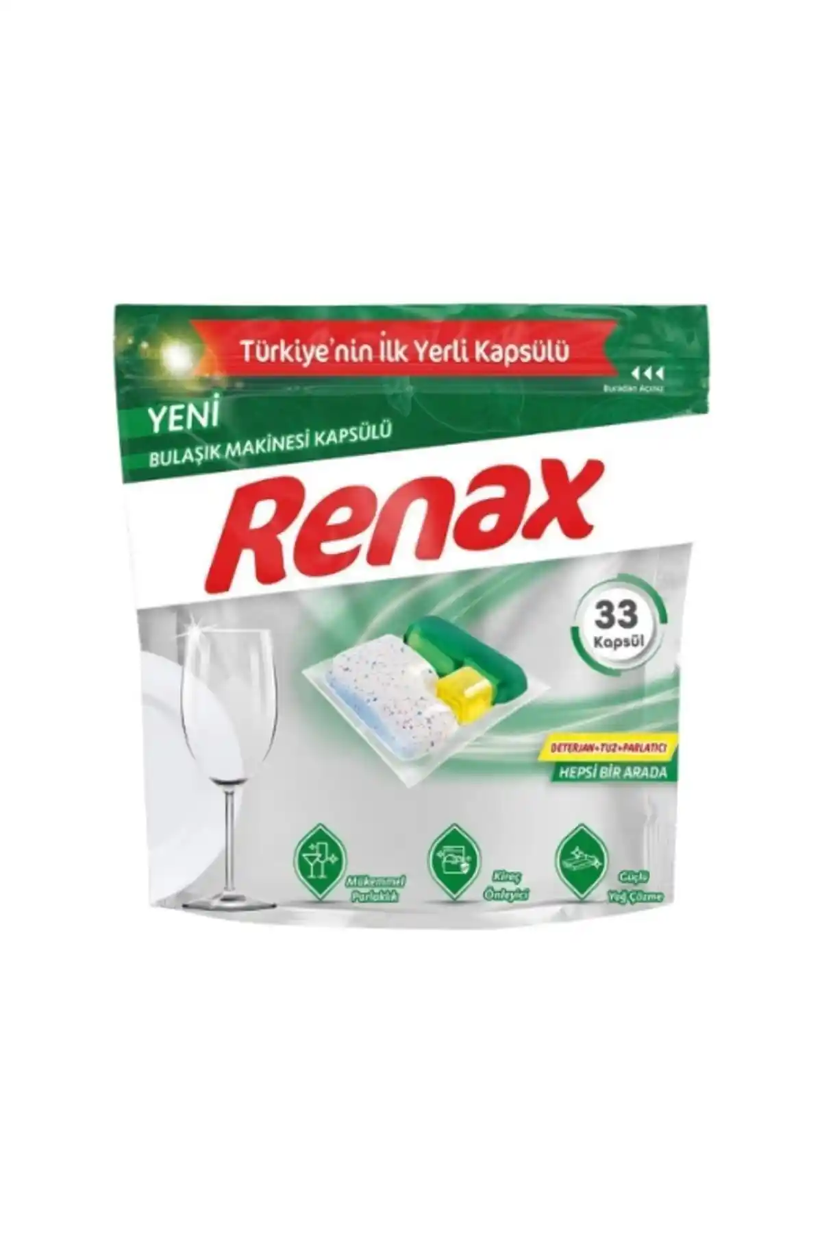 RENAX Bulaşık Makinesi Kapsülü 33'lü: Endüstriyel Kalitede Güçlü Temizlik Ürünü