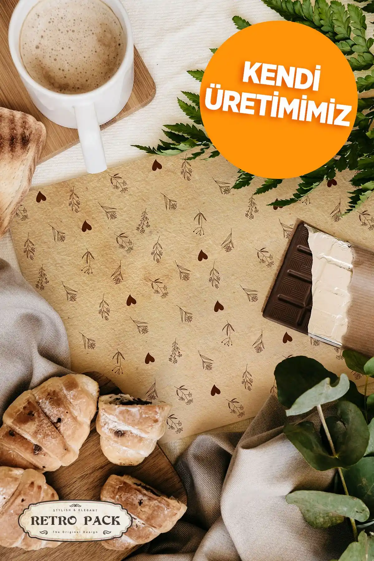 Retro Pack 1 Desenli Yağlı Kağıt Seti Şık Sunumlar İçin Dayanıklı ve Estetik