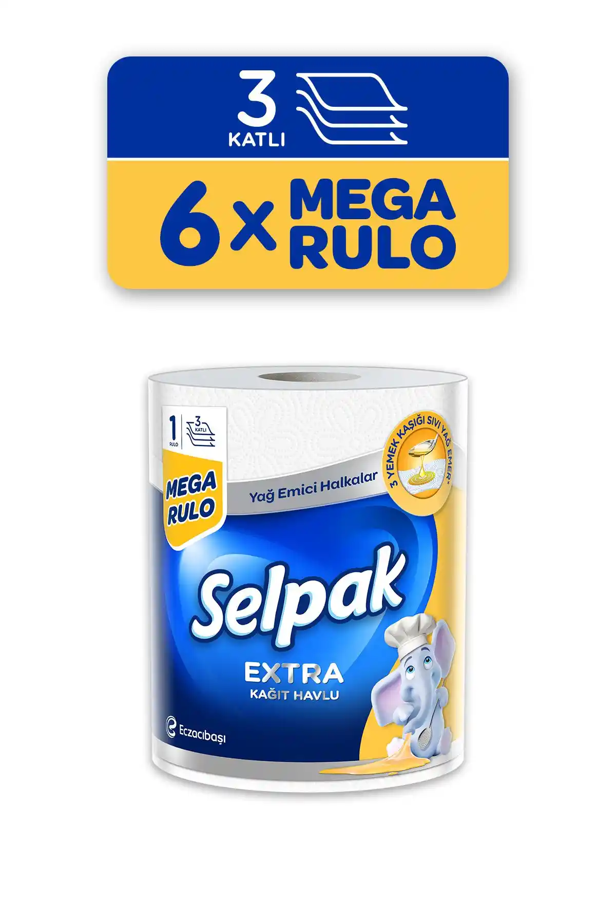 Selpak 1=3 Yağ Emici Mega Rulo Havlu: Pratik ve Dayanıklı Temizlik Çözümü