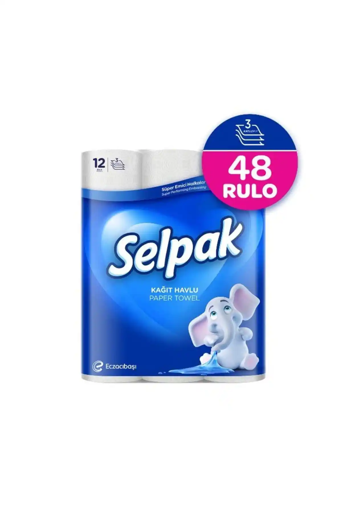 Selpak Havlu 12'li Paket Günlük Kullanım İçin Pratik ve Dayanıklı Kağıt Havlu