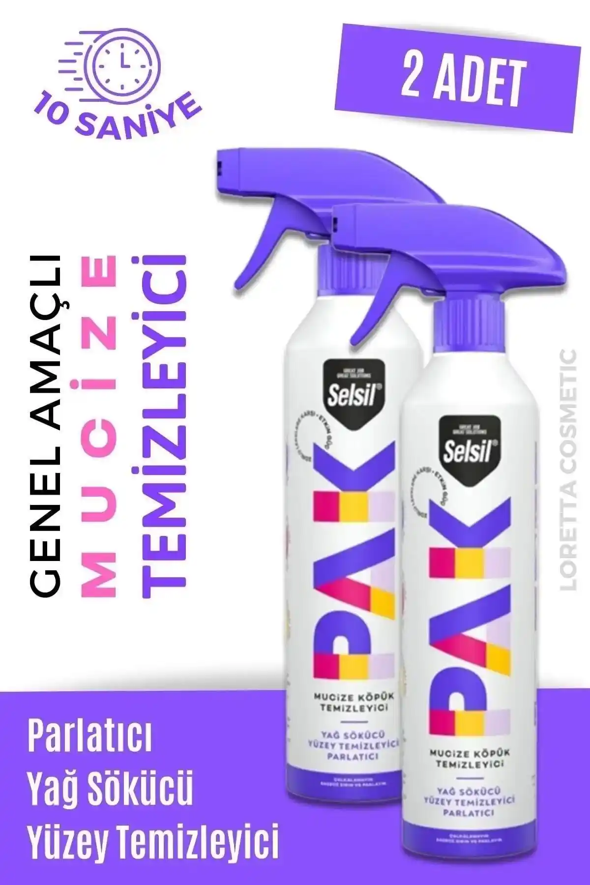 Selsil Pak 500 ml X2 Mucize Köpük Temizleyici Sprey ile Derinlemesine ve Pratik Temizlik Çözümü