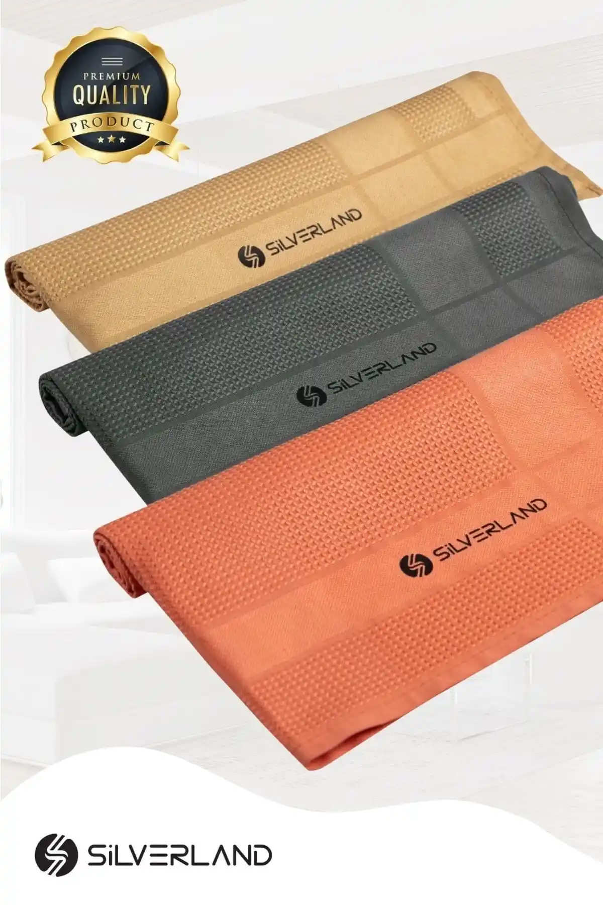 SILVERLAND Mikrofiber Bez 3'lü Set: Yüksek Performanslı ve Çok Amaçlı Temizlik Çözümü