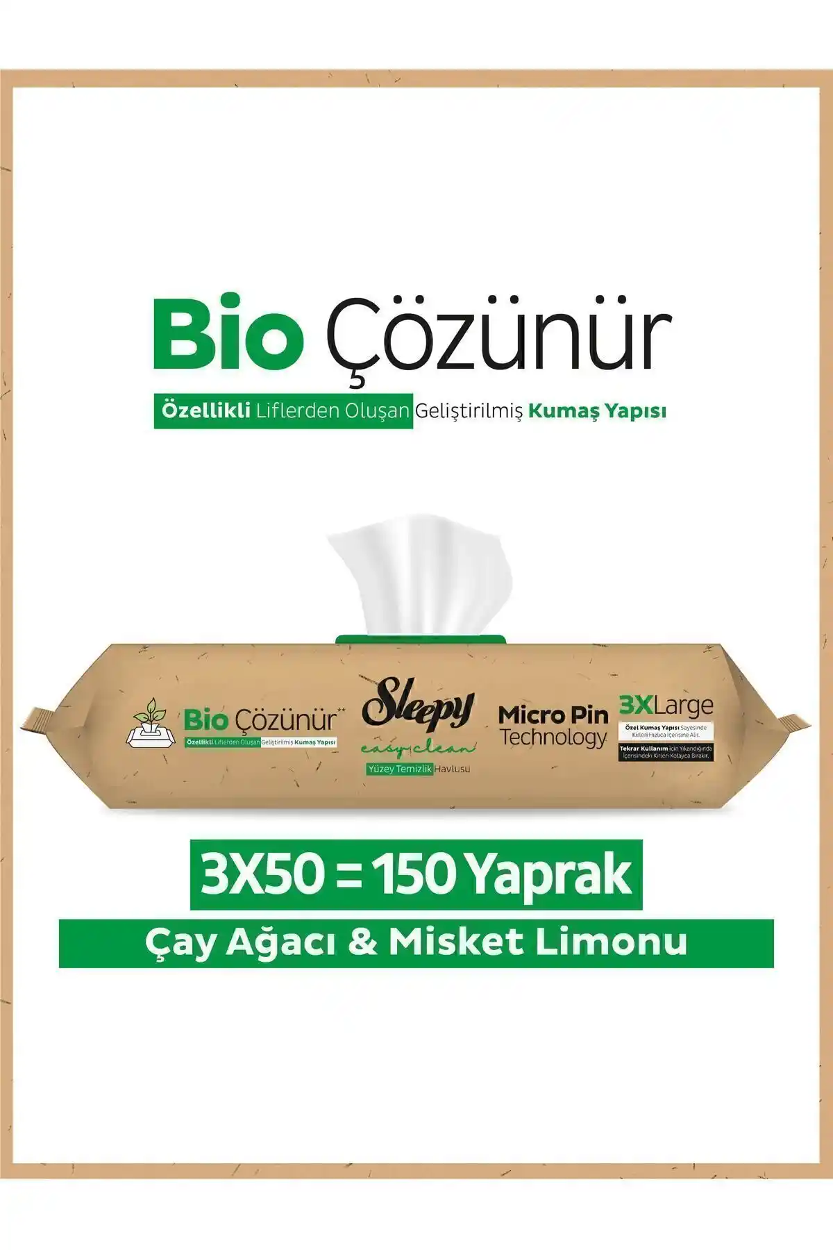 Sleepy Bio Çözünür Yüzey Temizlik Havlusu ve Mendili: Doğa Dostu ve Etkili Temizlik Çözümü