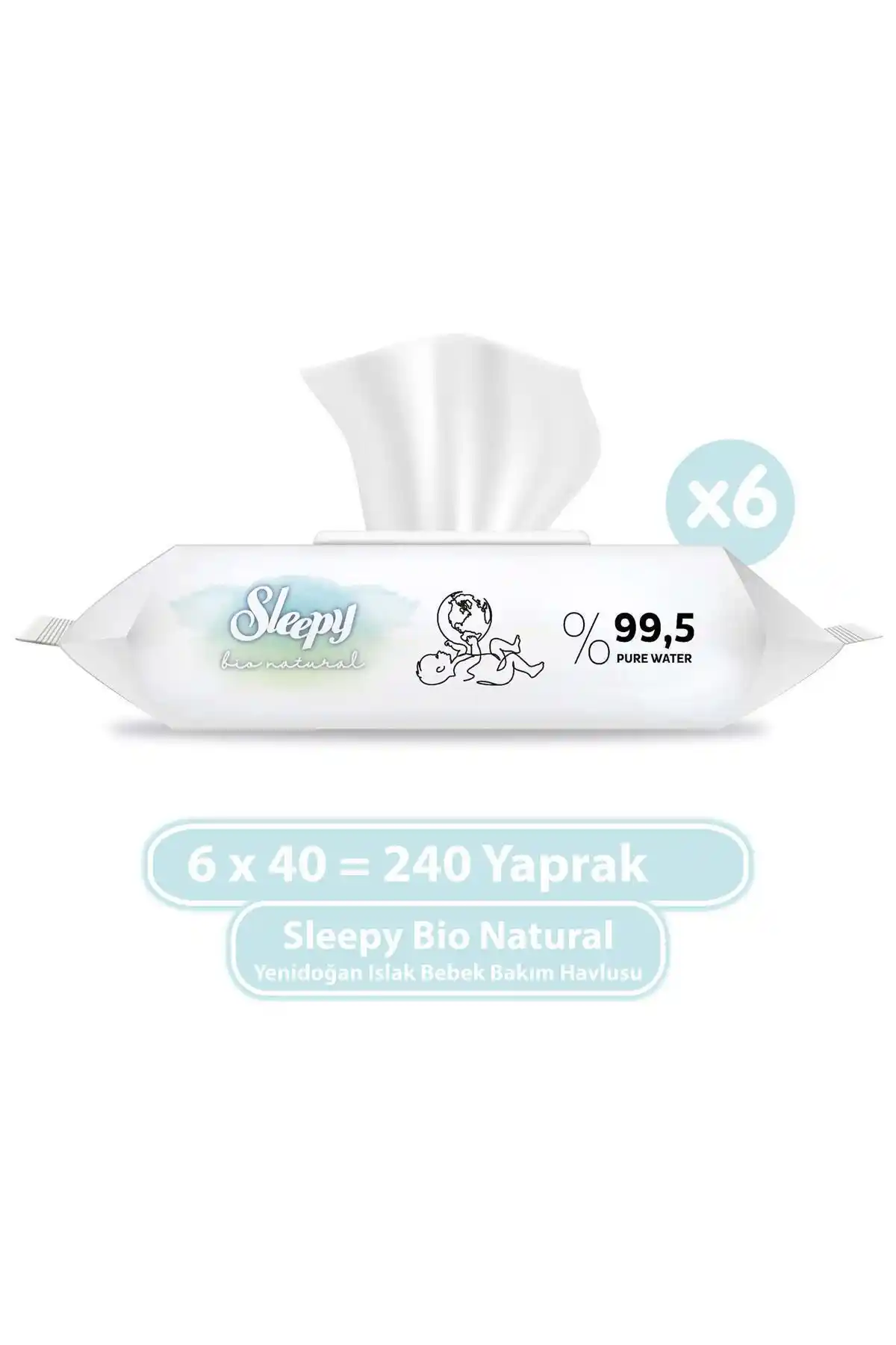 Sleepy Bio Natural Yenidoğan Islak Bebek Bakım Havlusu Güvenli ve Doğal Bebek Temizlik Ürünü